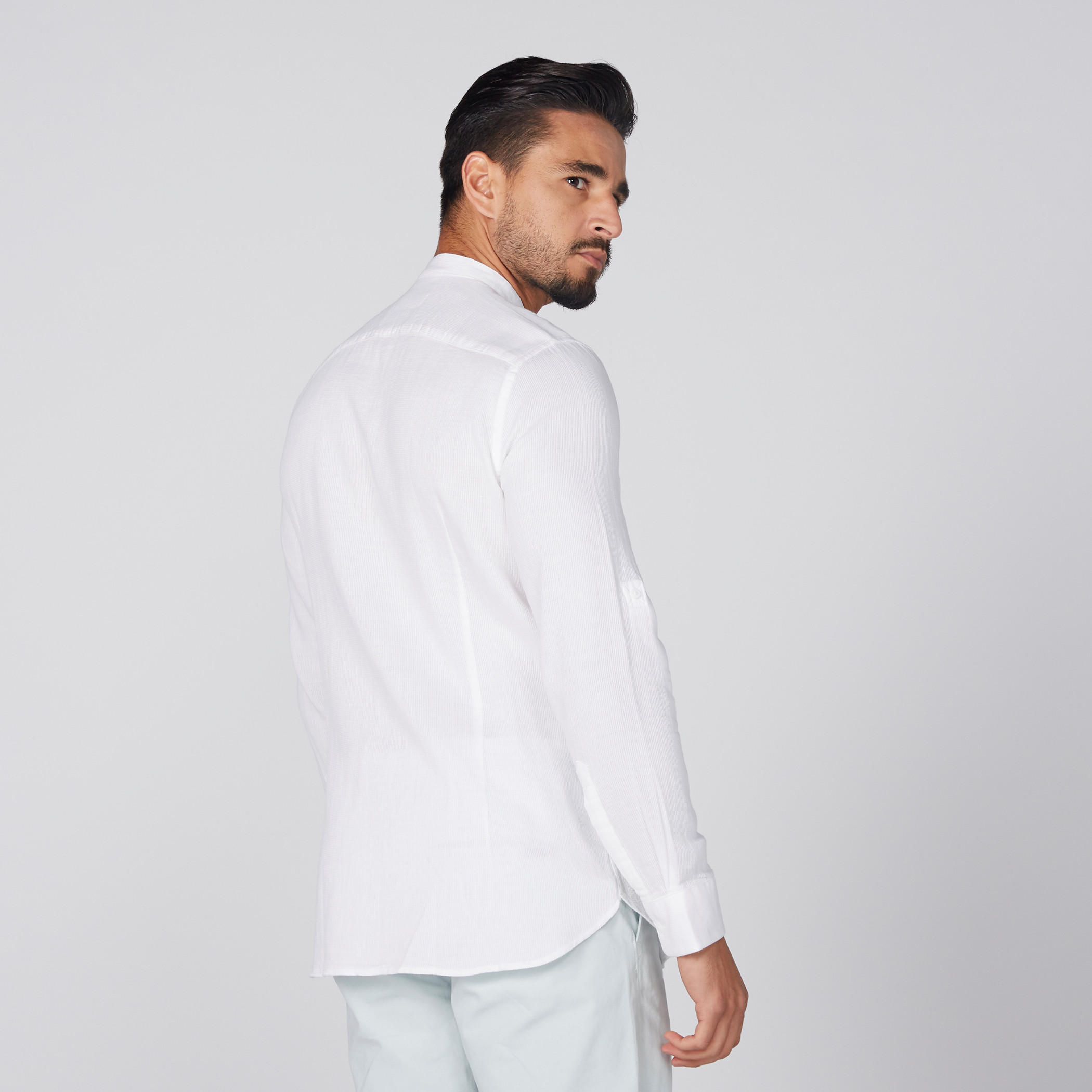 قميص بأكمام طويلة وياقة ماندارين وأزرار-men-clothing-shirts-image-4