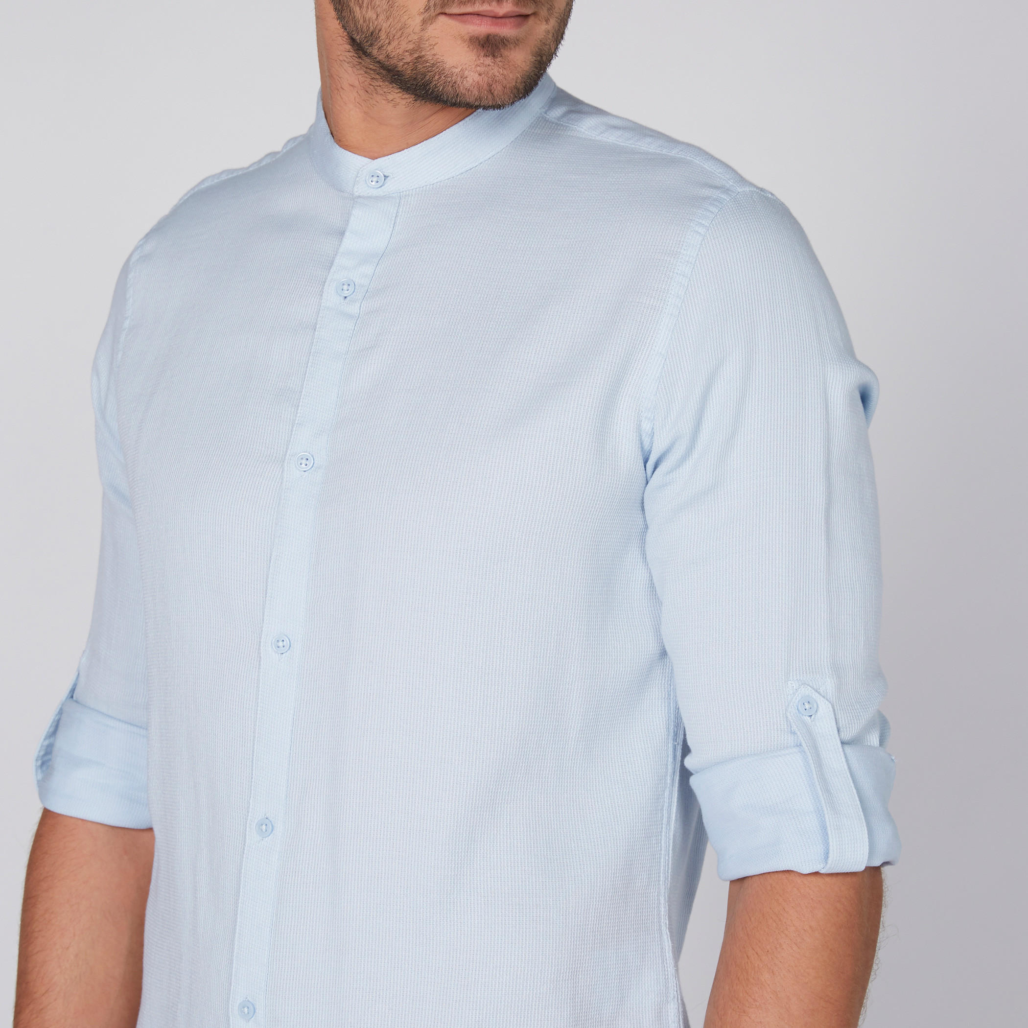 قميص بأكمام طويلة وياقة ماندارين وأزرار-men-clothing-shirts-image-2