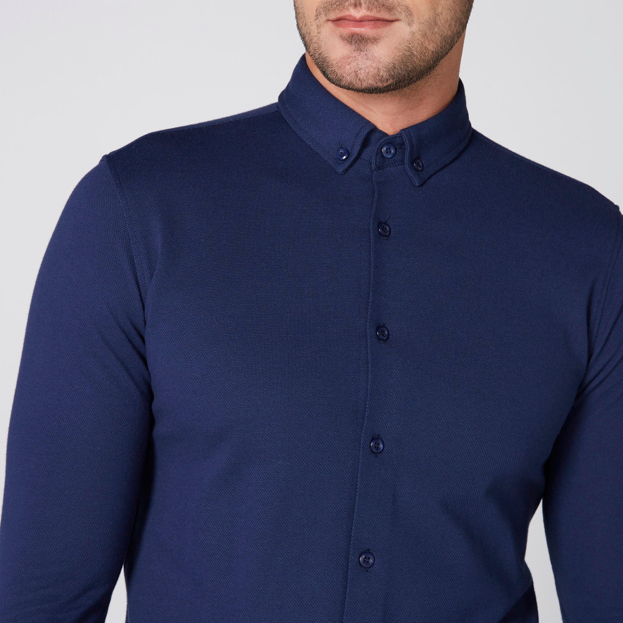 قميص بارز الملمس بأكمام طويلة وأزرار-men-clothing-shirts-image-2