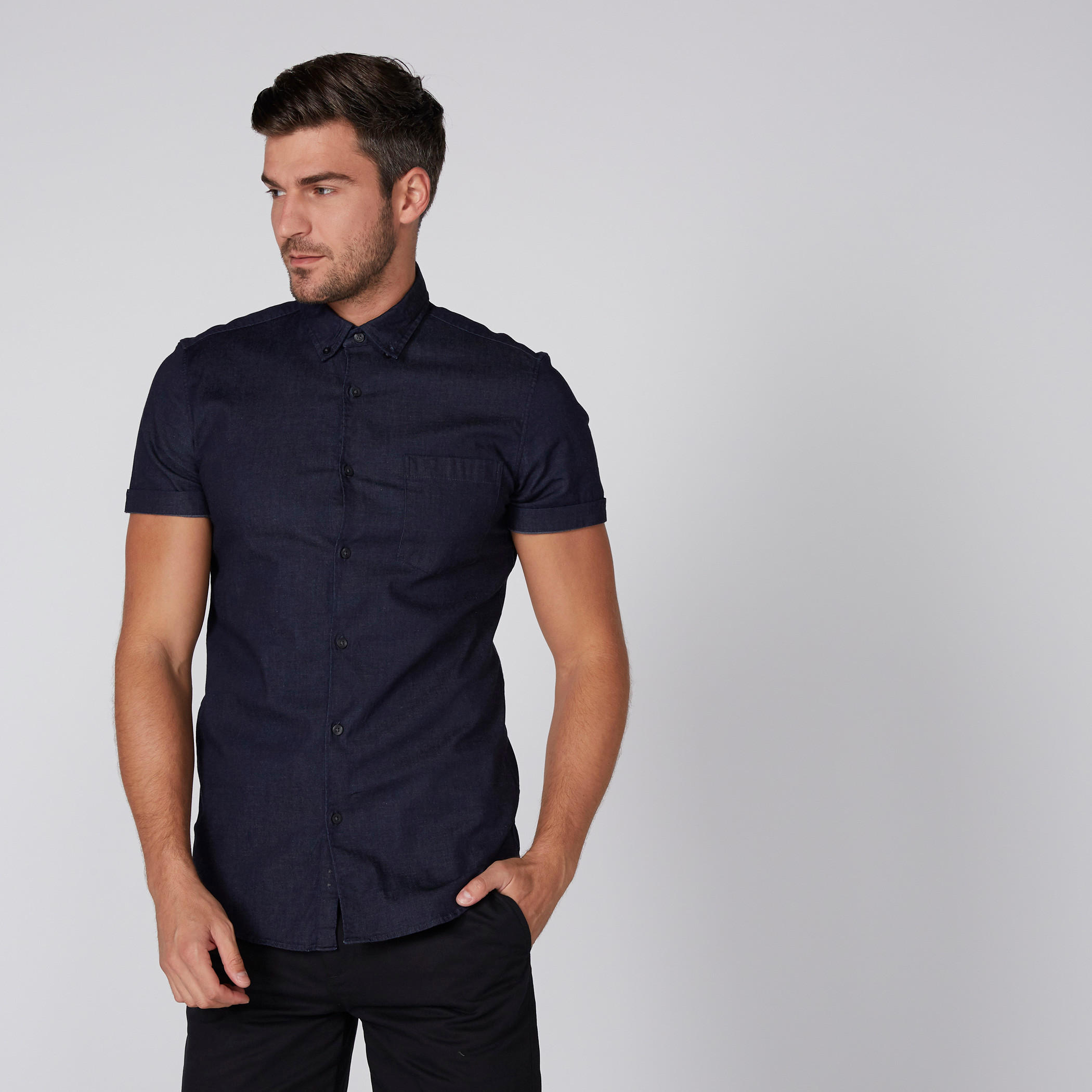قميص بأكمام قصيرة وأزرار-men-clothing-shirts-image-1