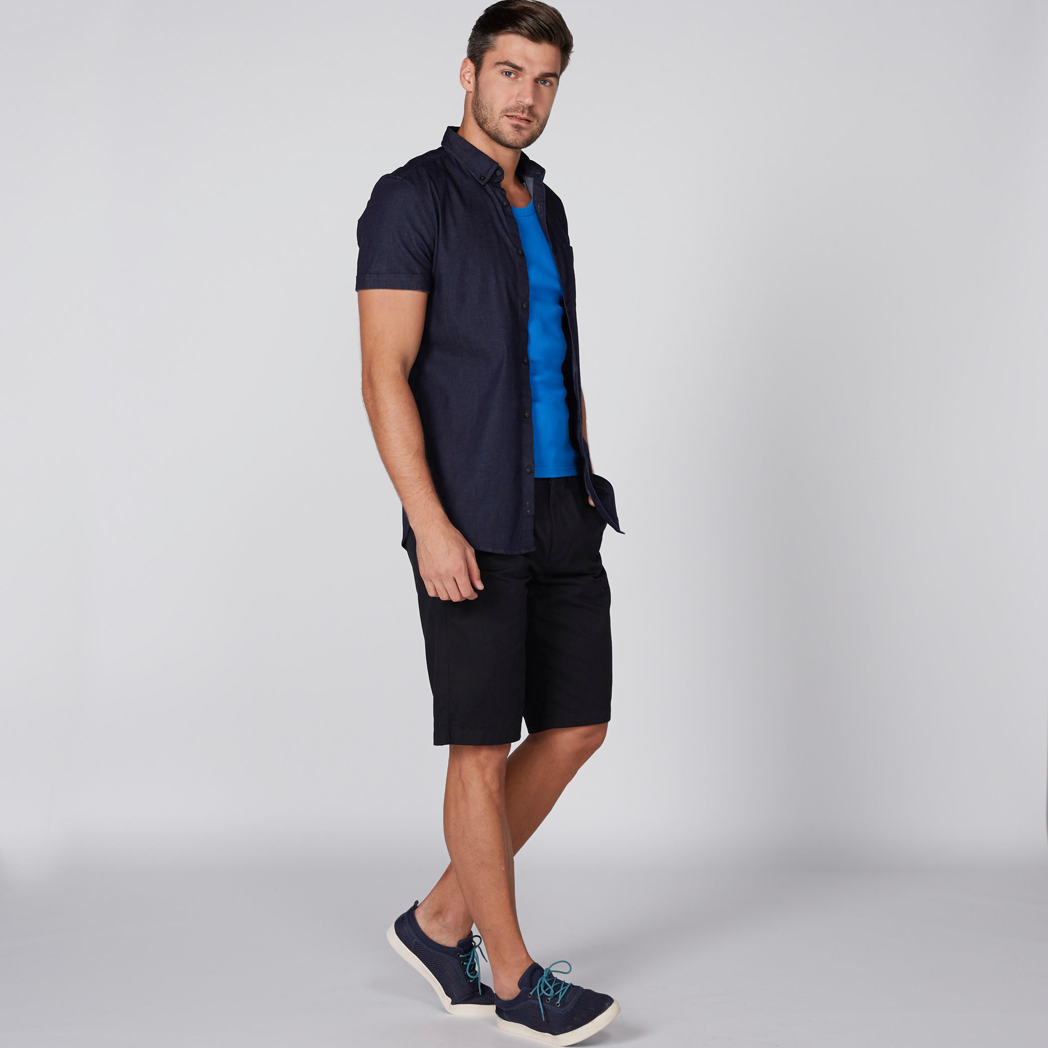 قميص بأكمام قصيرة وأزرار-men-clothing-shirts-image-2