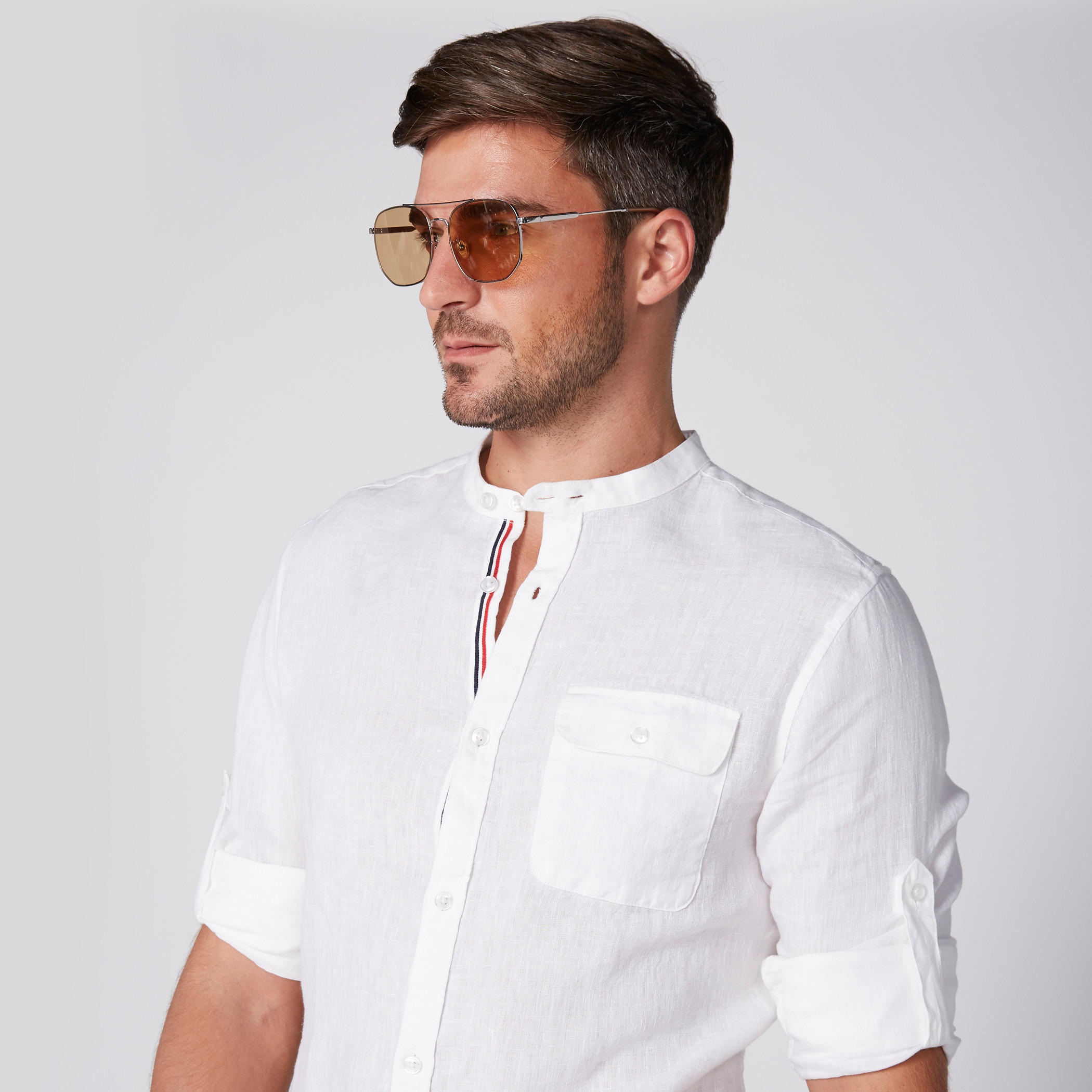 Mandarin Collar Shirt with Long Sleeves and Complete Placket-men-clothing-shirts-image-4
