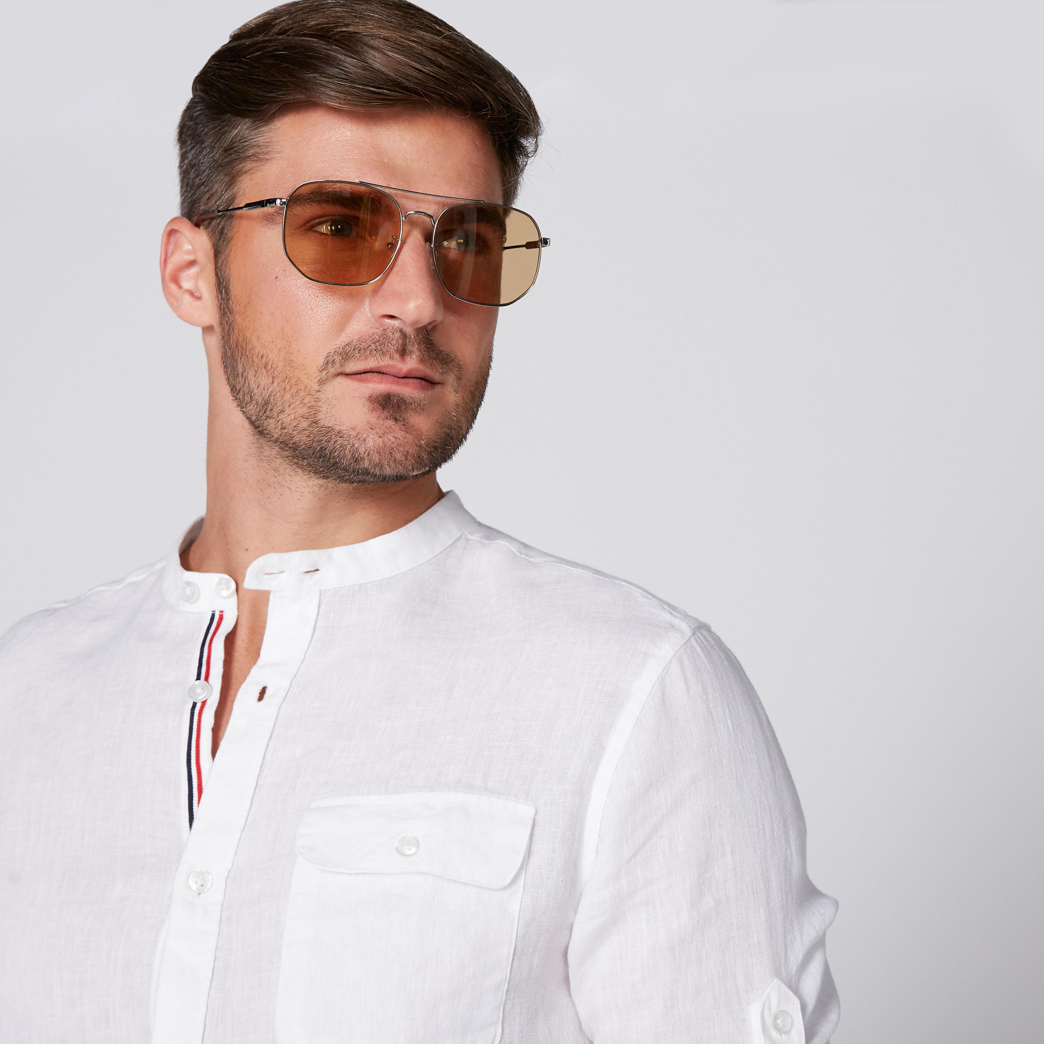 Mandarin Collar Shirt with Long Sleeves and Complete Placket-men-clothing-shirts-image-5