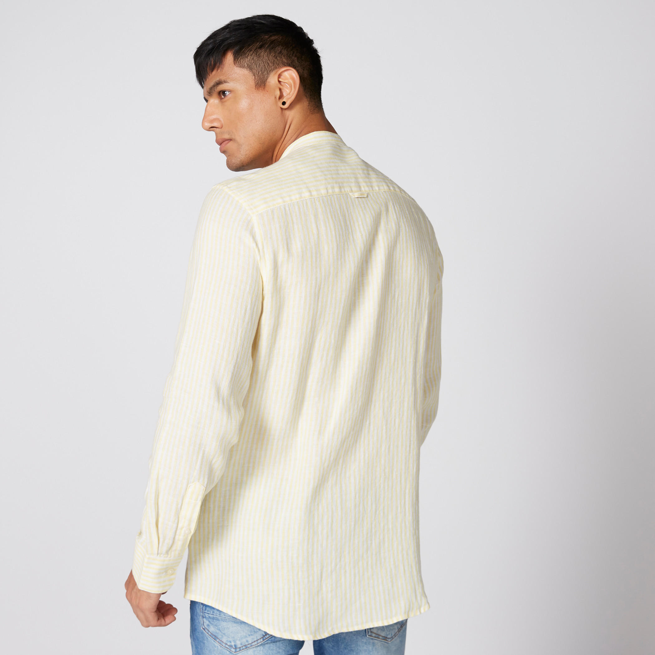 Striped Shirt with Long Sleeves and Complete Placket-men-clothing-shirts-image-2