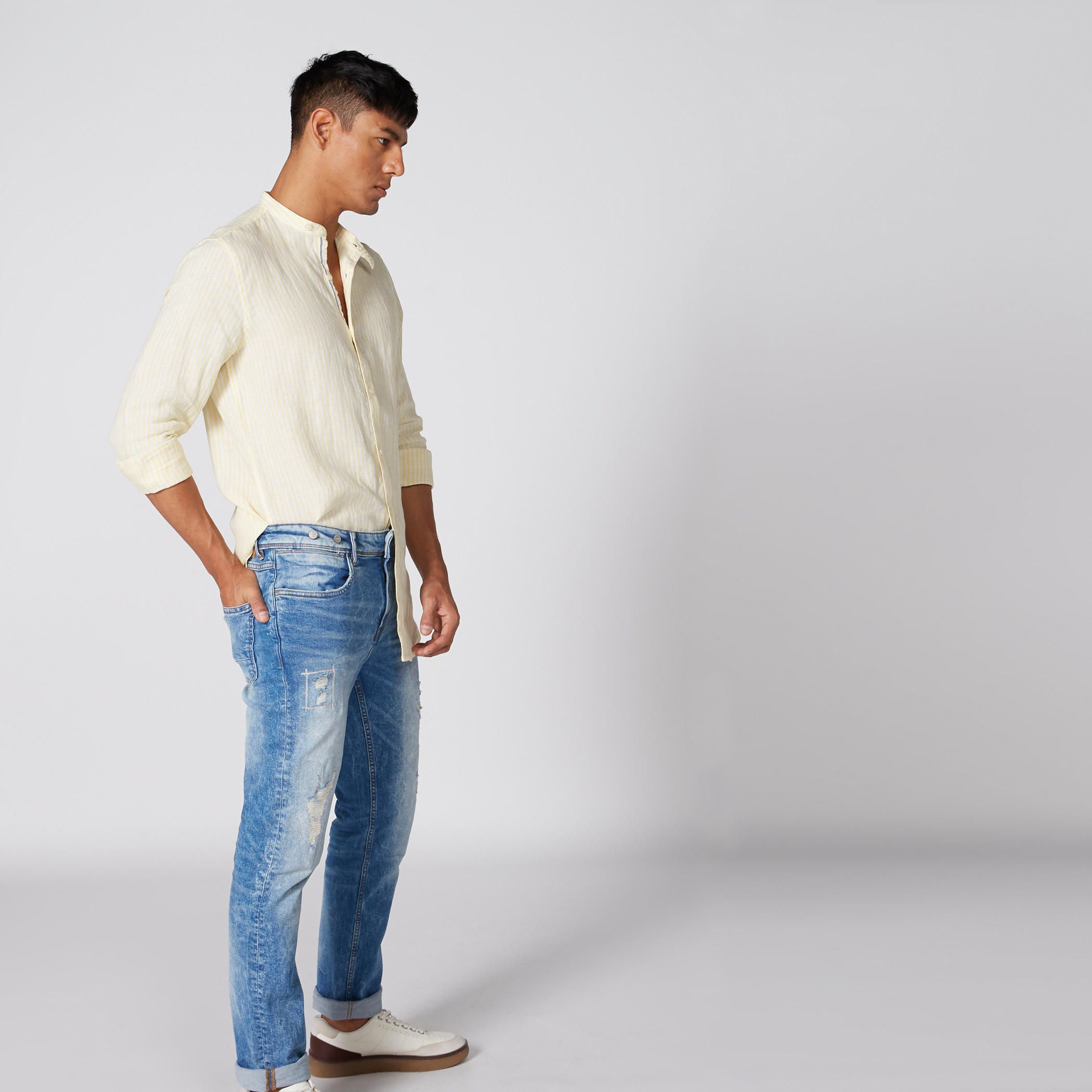 Striped Shirt with Long Sleeves and Complete Placket-men-clothing-shirts-image-4