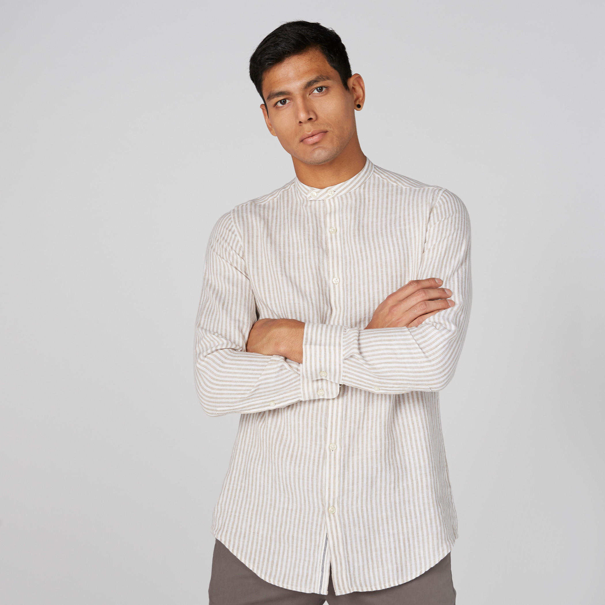 قميص مقلّم بأكمام طويلة وأزرار-men-clothing-shirts-image-1