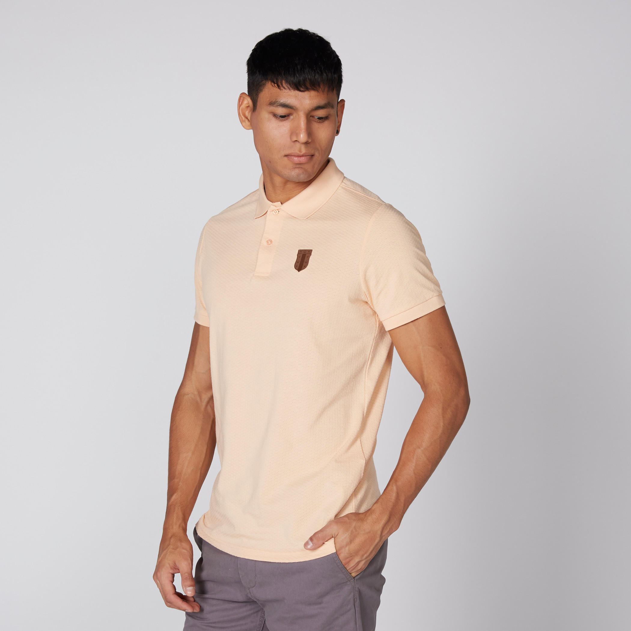 تيشيرت بارز الملمس بياقة بولو وأكمام قصيرة-men-clothing-tshirtsandpolos-polos-image-2