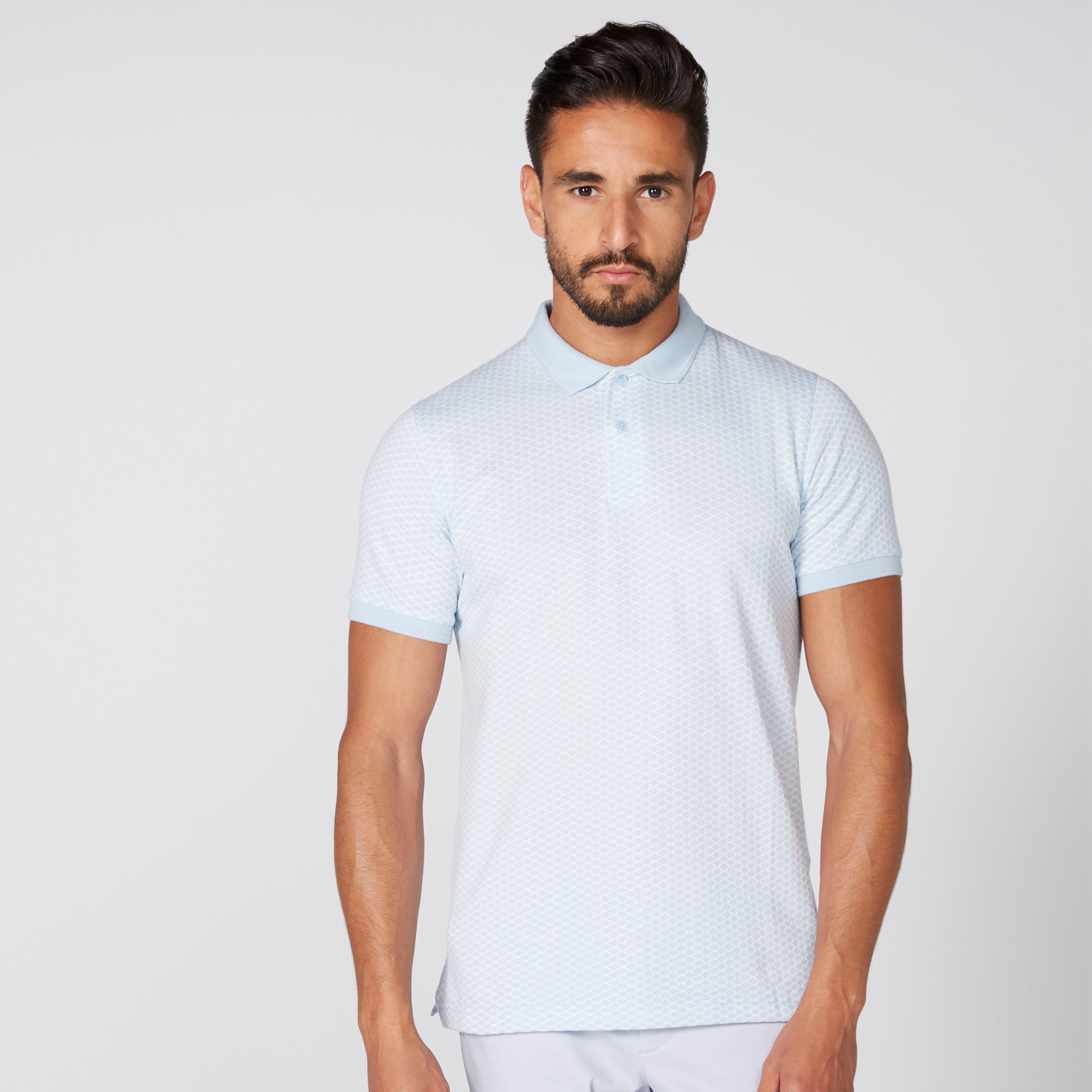 تيشيرت بارز الملمس بياقة بولو وأكمام قصيرة-men-clothing-tshirtsandpolos-polos-image-1