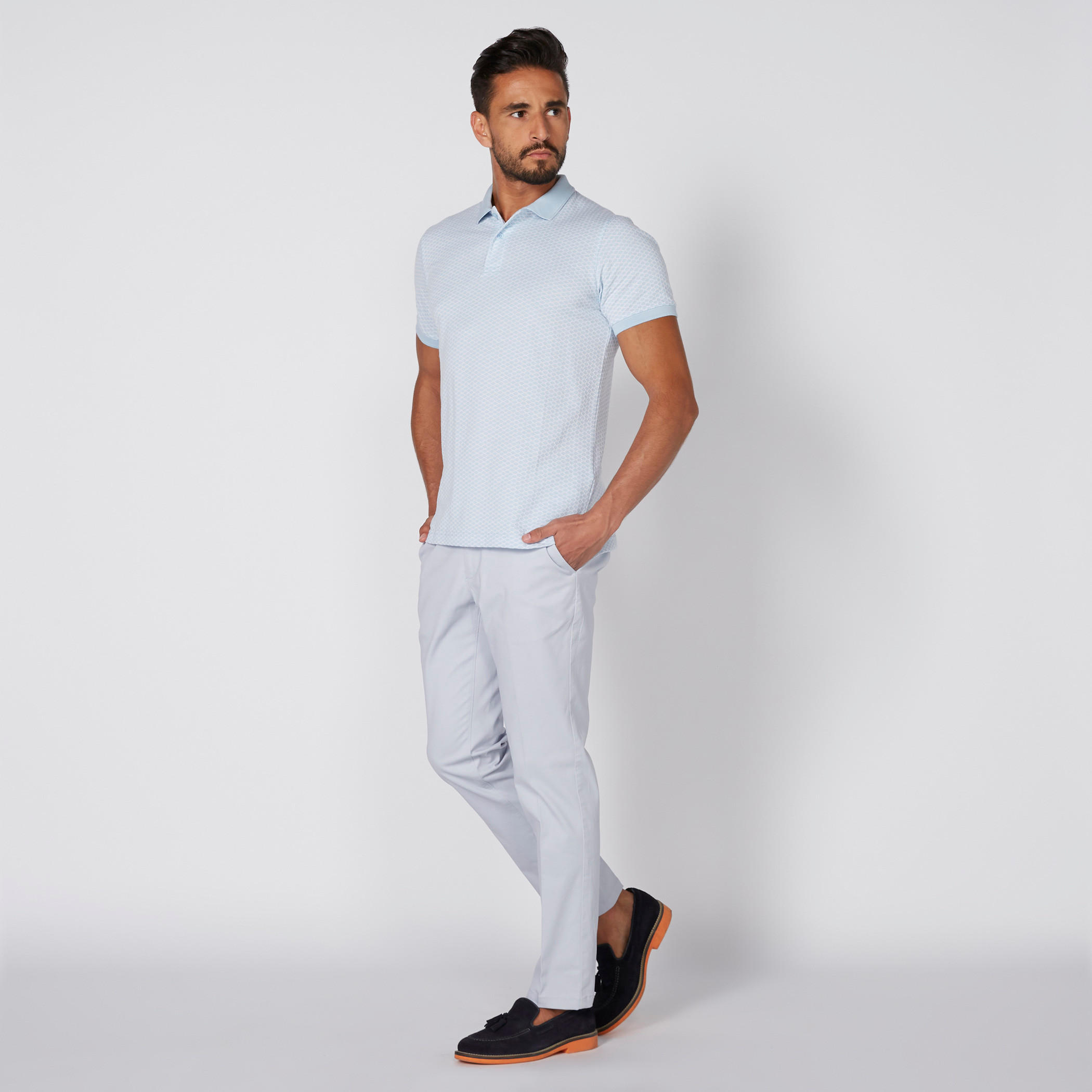 تيشيرت بارز الملمس بياقة بولو وأكمام قصيرة-men-clothing-tshirtsandpolos-polos-image-2