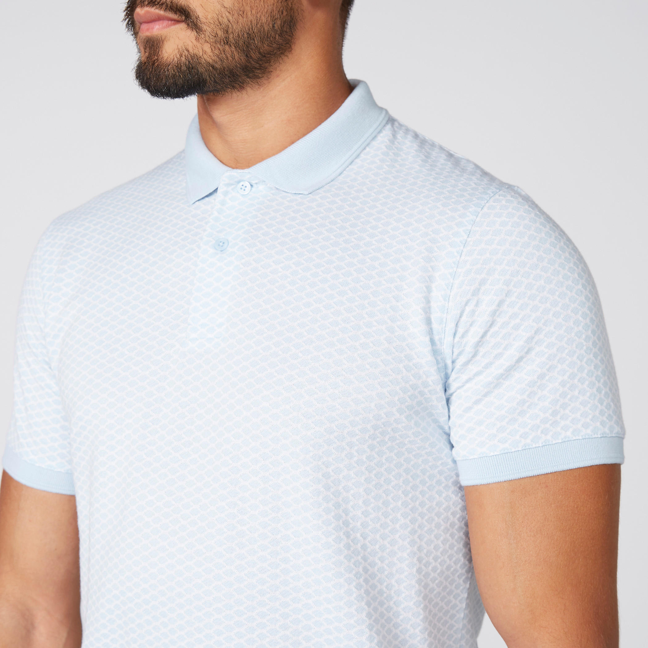 تيشيرت بارز الملمس بياقة بولو وأكمام قصيرة-men-clothing-tshirtsandpolos-polos-image-3