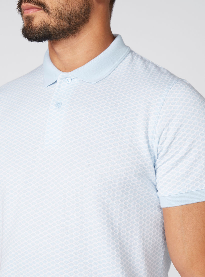تيشيرت بارز الملمس بياقة بولو وأكمام قصيرة-men-clothing-tshirtsandpolos-polos-image-3