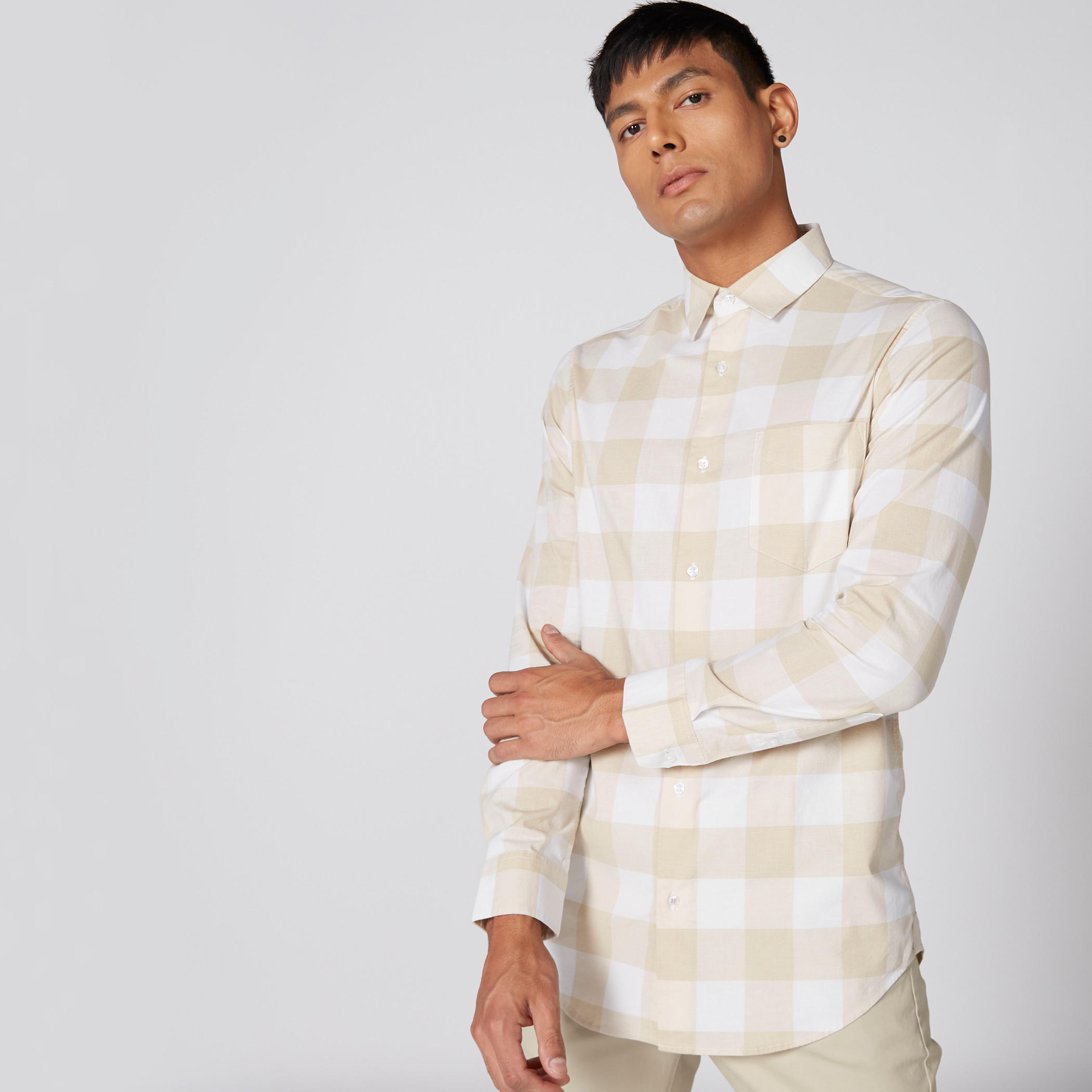Chequered Shirt with Long Sleeves-men-clothing-shirts-image-1