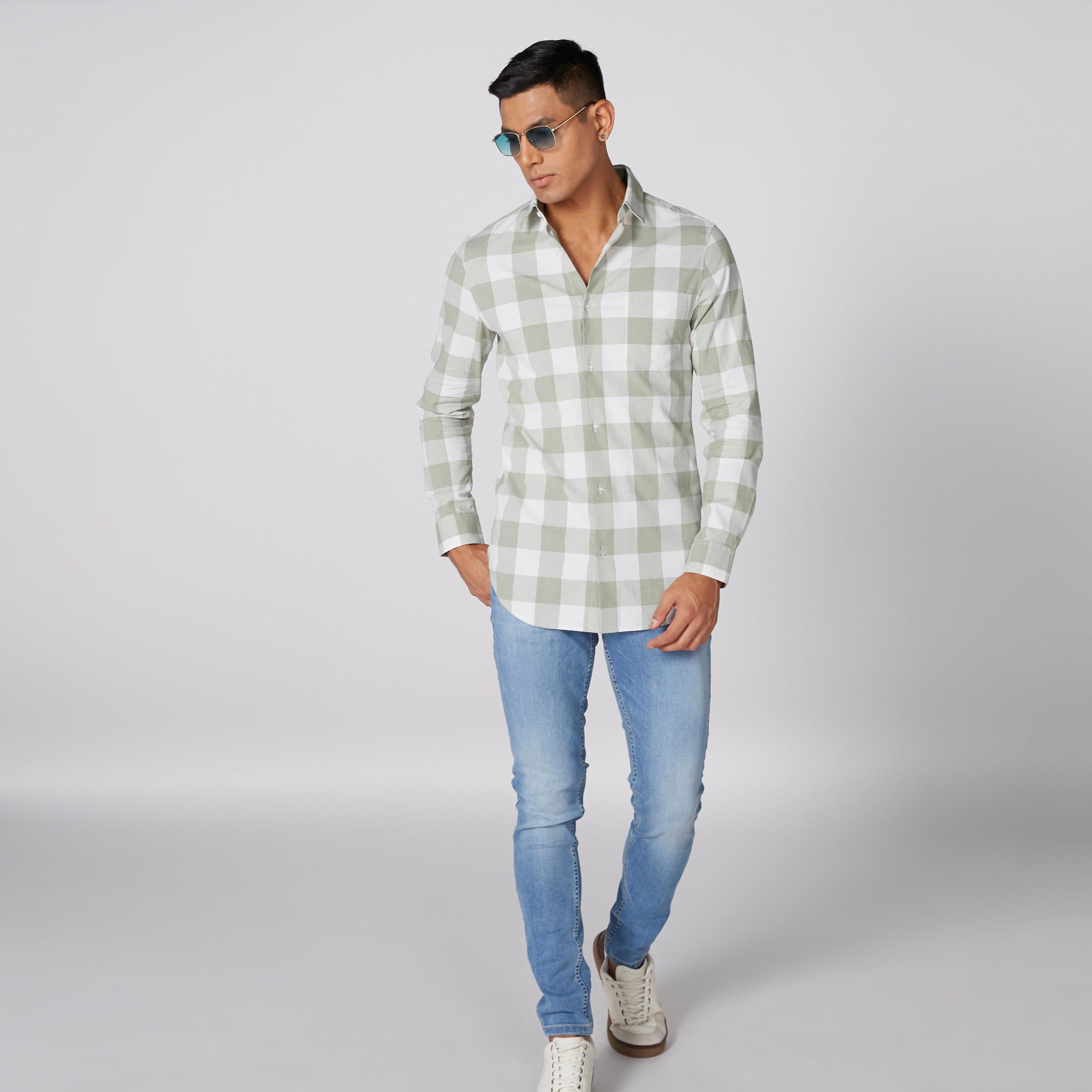 قميص كاروهات أكمام طويلة وأزرار-men-clothing-shirts-image-4