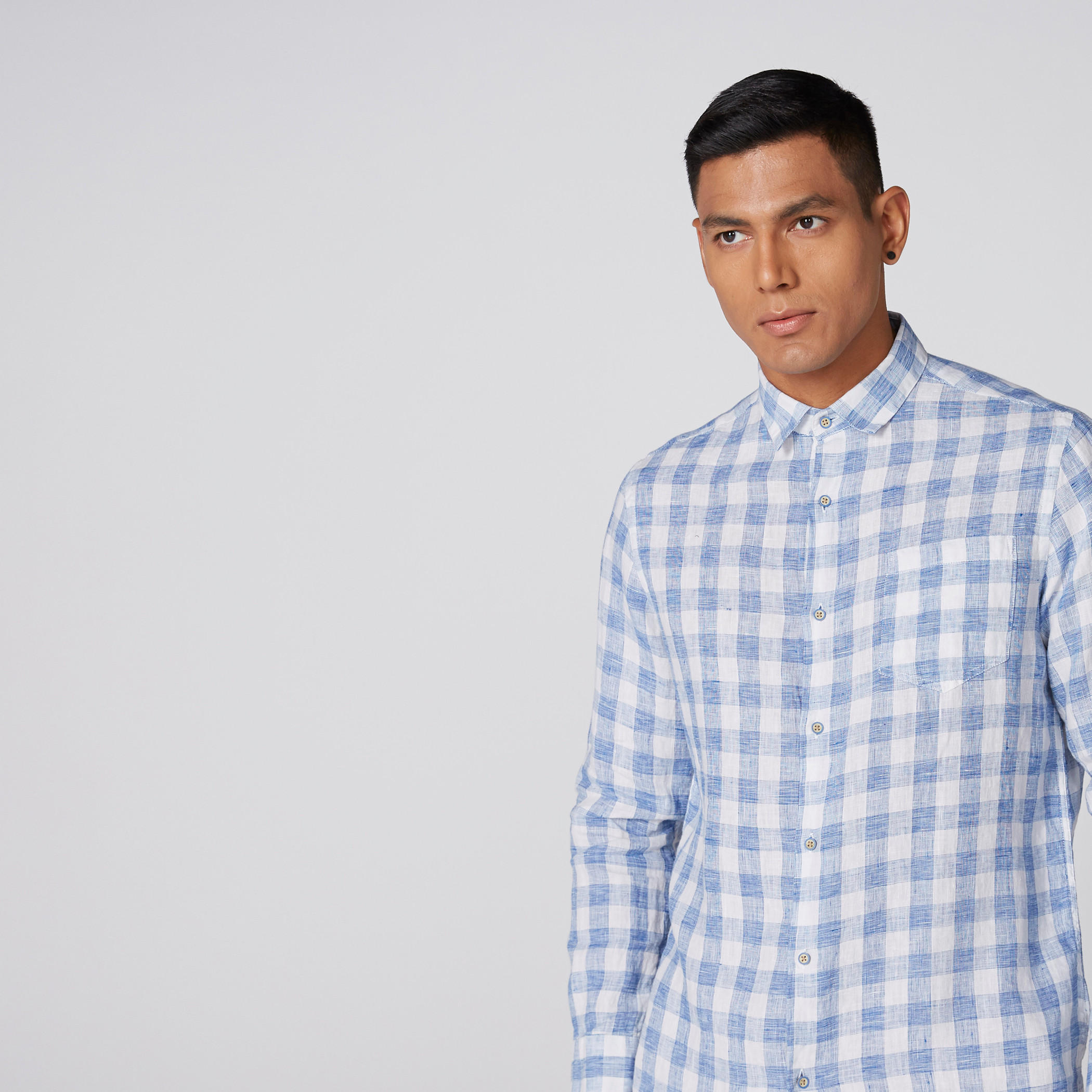 قميص كاروهات أكمام طويلة وأزرار-men-clothing-shirts-image-3