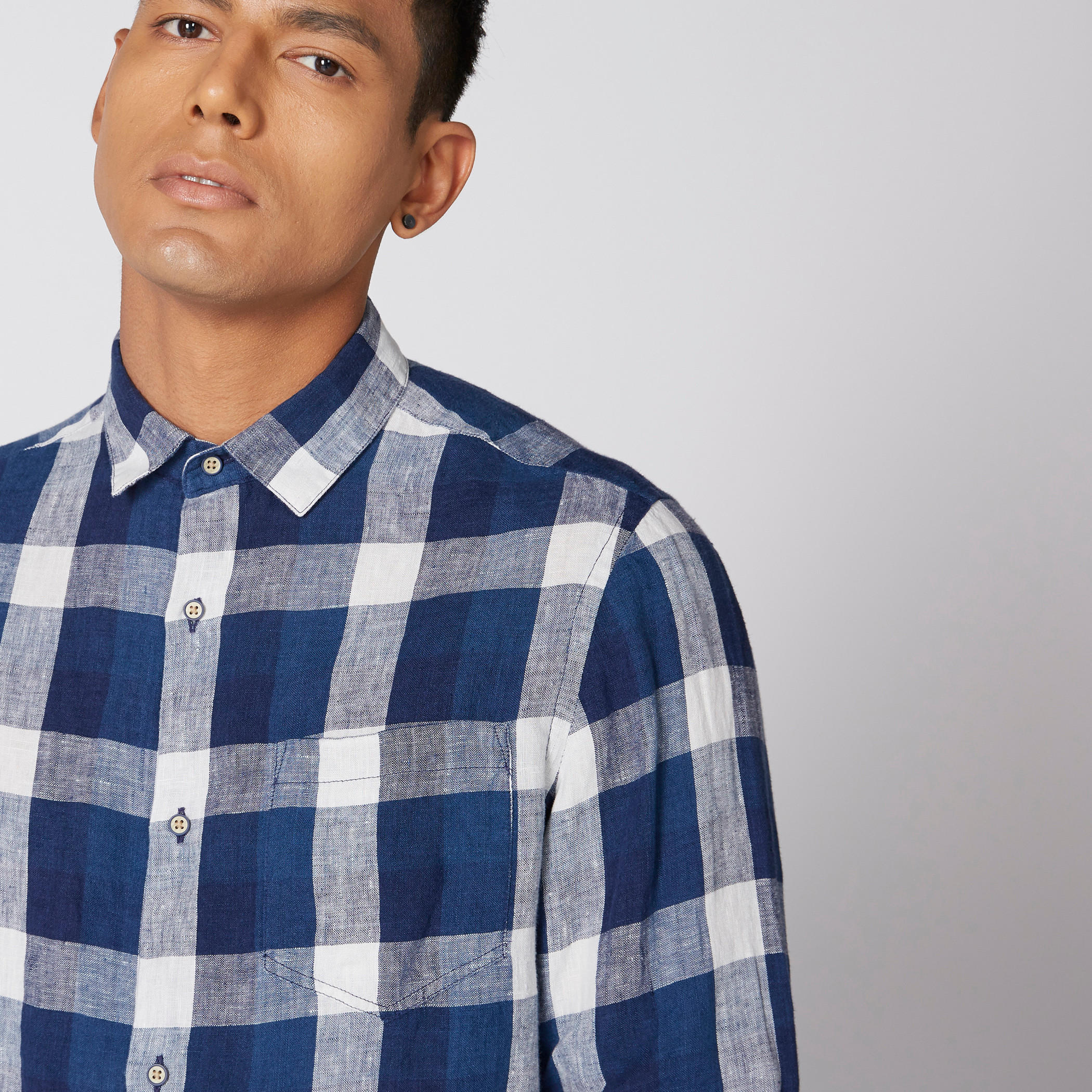 قميص كاروهات أكمام طويلة وأزرار-men-clothing-shirts-image-4