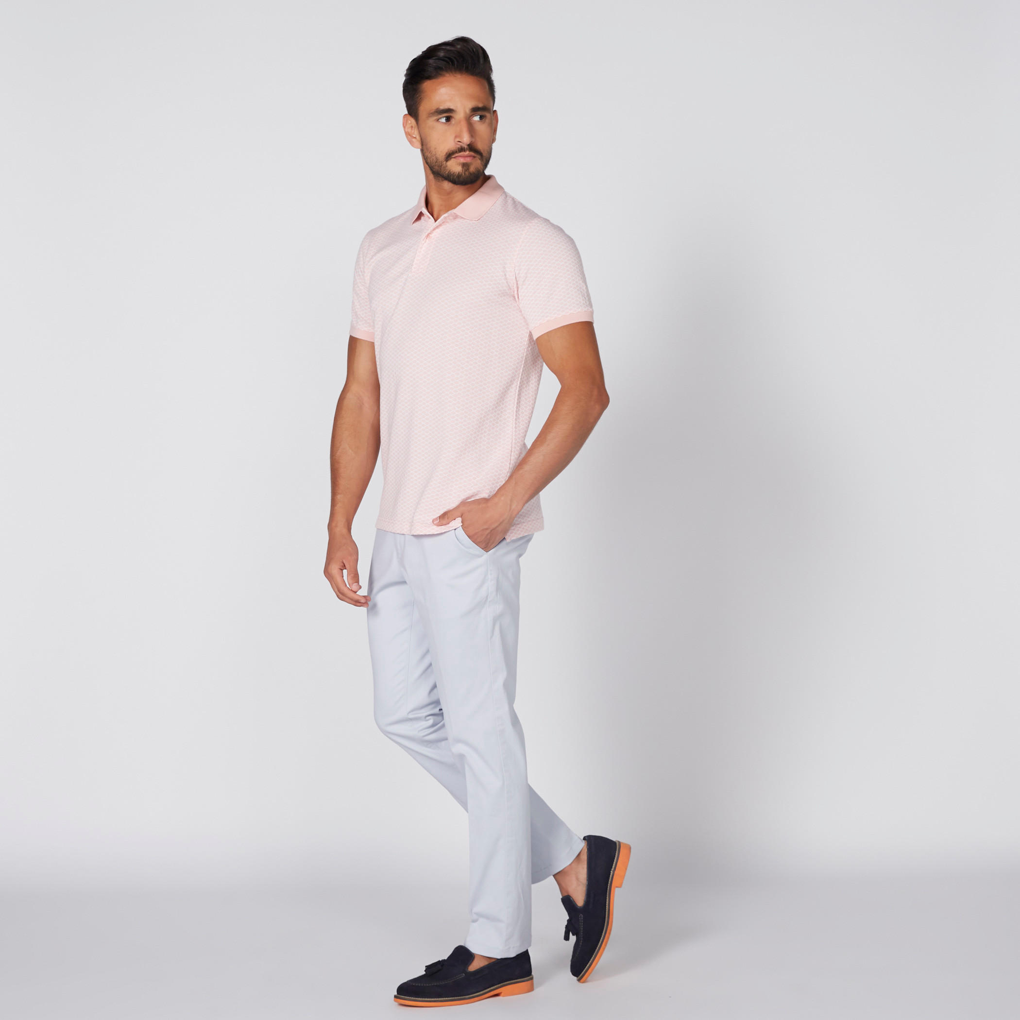تيشيرت بارز الملمس بياقة بولو وأكمام قصيرة-men-clothing-tshirtsandpolos-polos-image-2