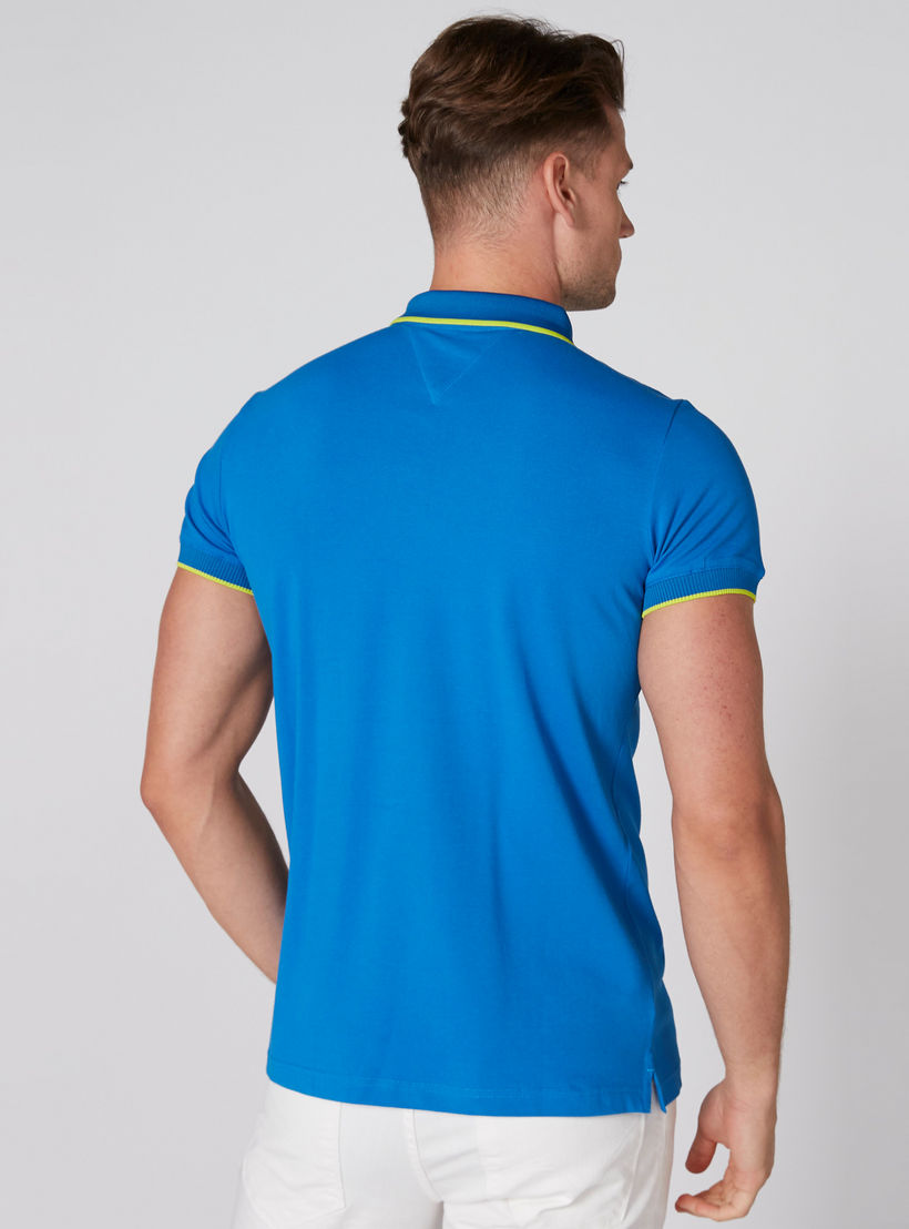 Textured T-Shirt with Polo Neck and Short Sleeves-men-clothing-tshirtsandpolos-polos-image-2