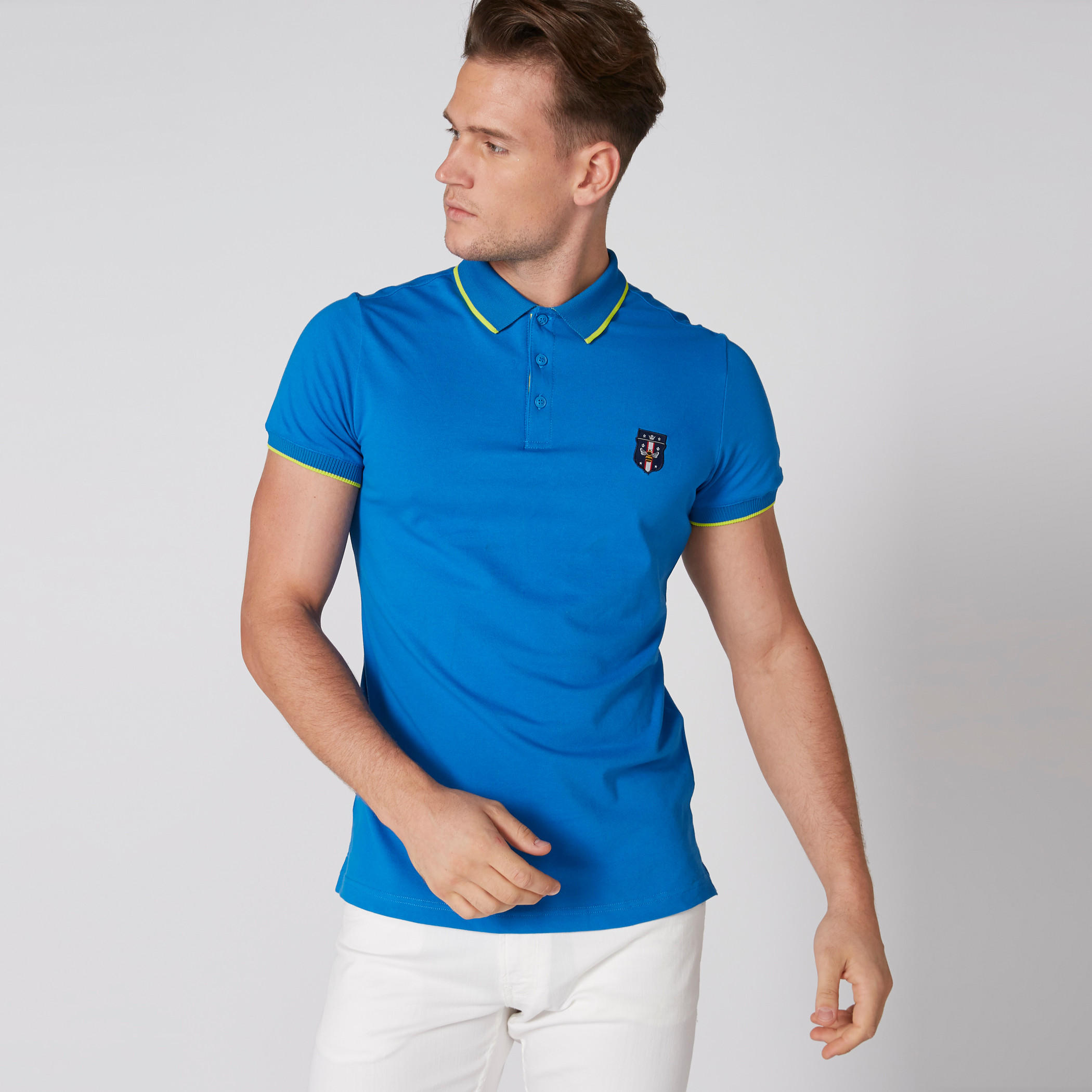 Textured T-Shirt with Polo Neck and Short Sleeves-men-clothing-tshirtsandpolos-polos-image-3