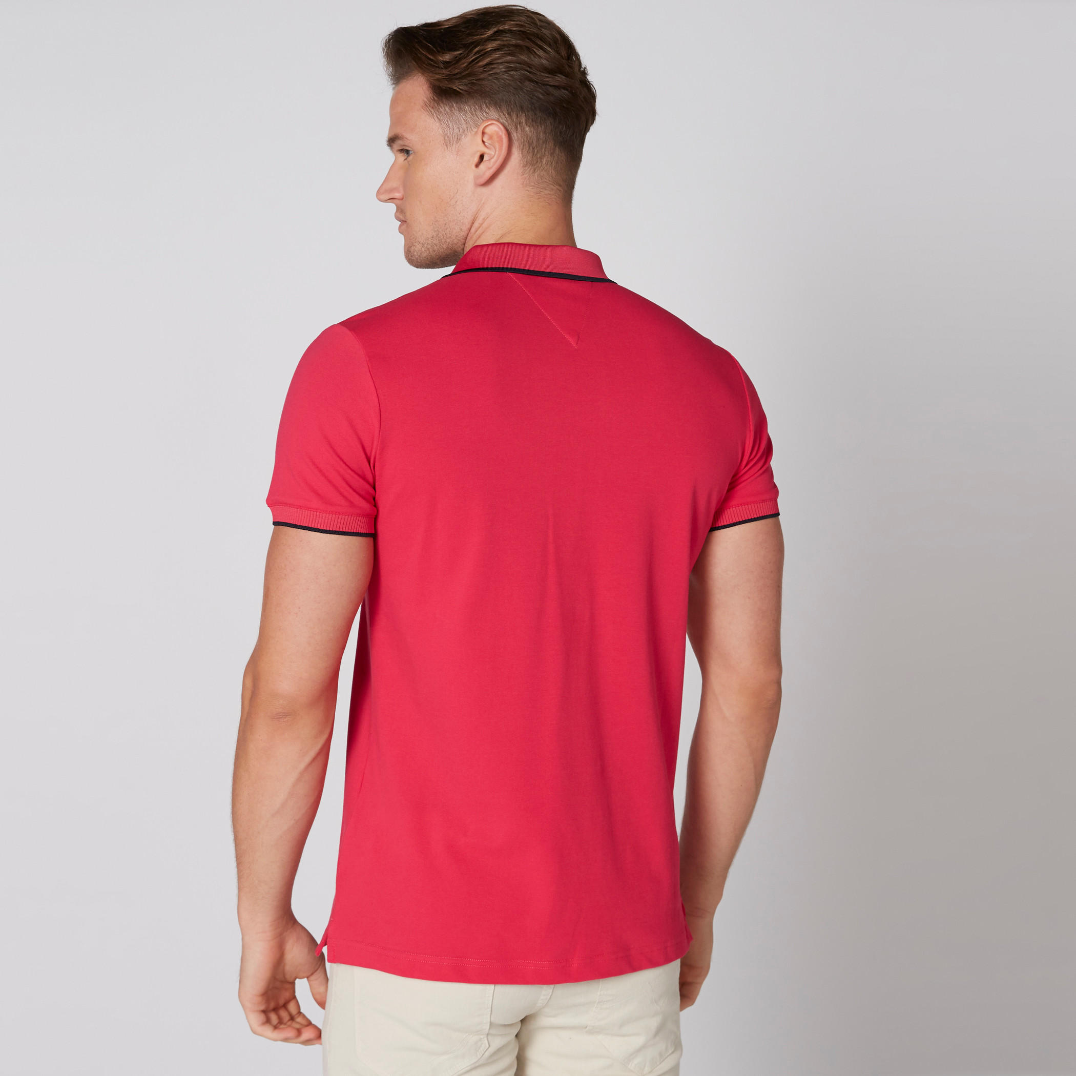تيشيرت بارز الملمس بياقة بولو وأكمام قصيرة-men-clothing-tshirtsandpolos-polos-image-2