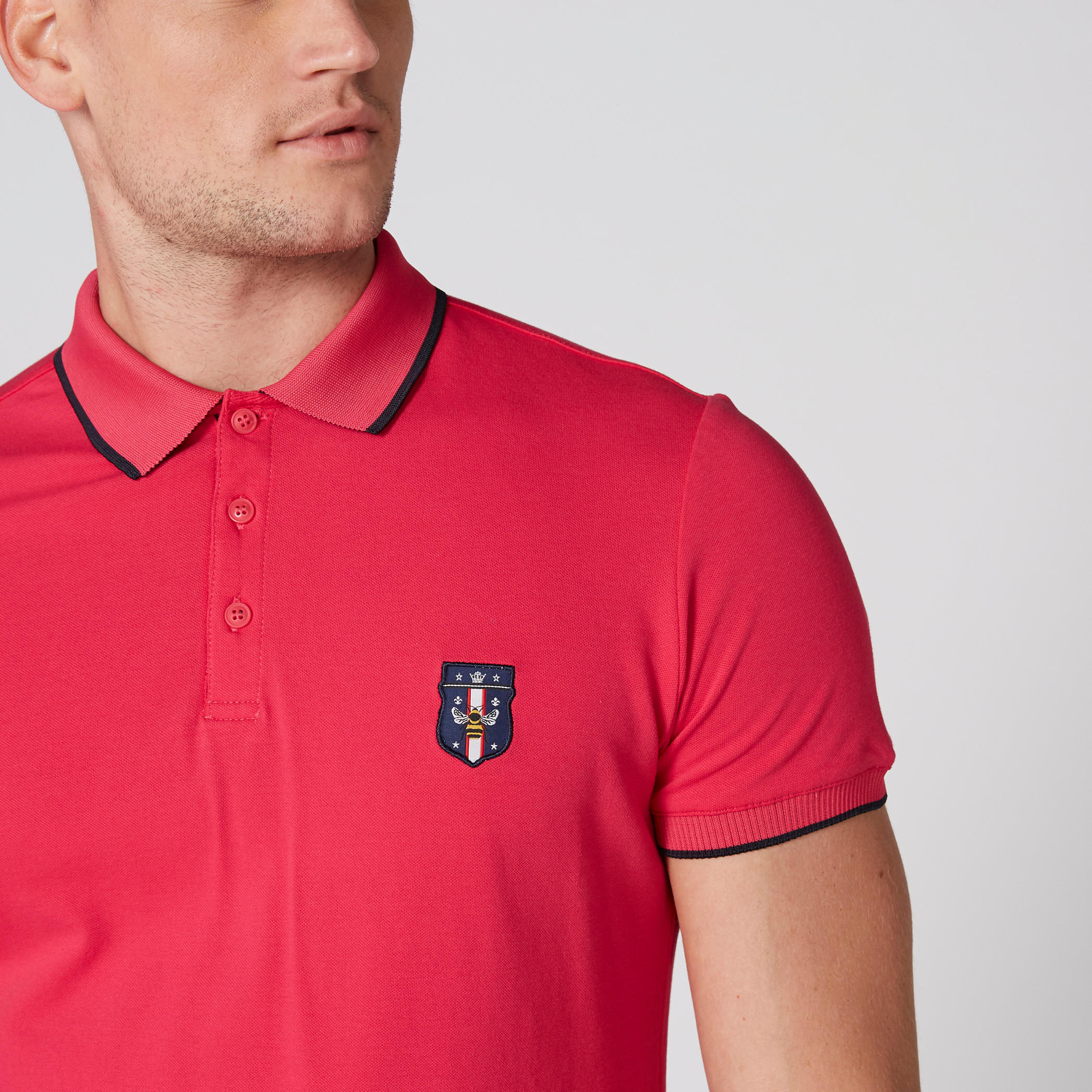 تيشيرت بارز الملمس بياقة بولو وأكمام قصيرة-men-clothing-tshirtsandpolos-polos-image-5