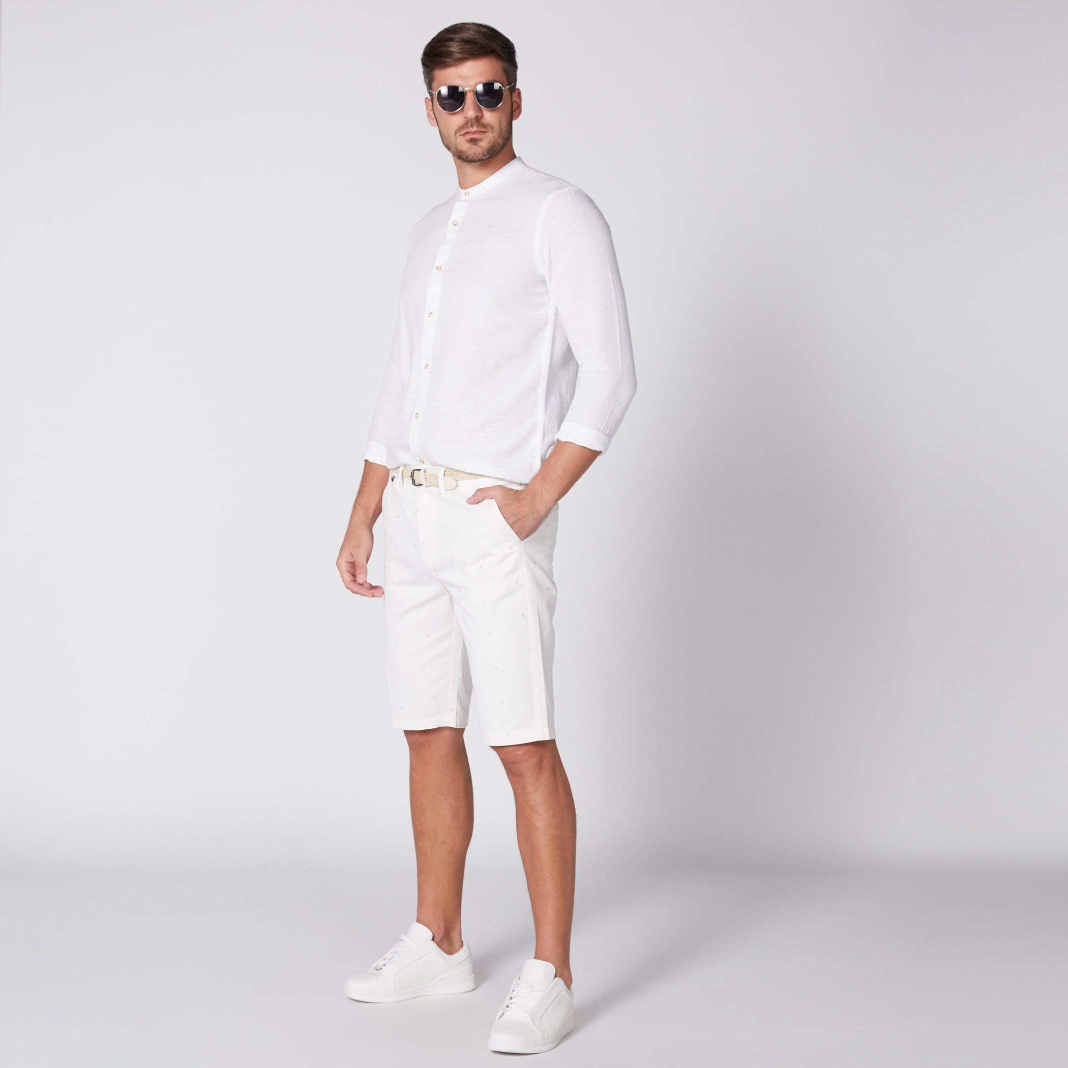 Mandarin Collared Shirt with Long Sleeves and Complete Placket-men-clothing-shirts-image-4