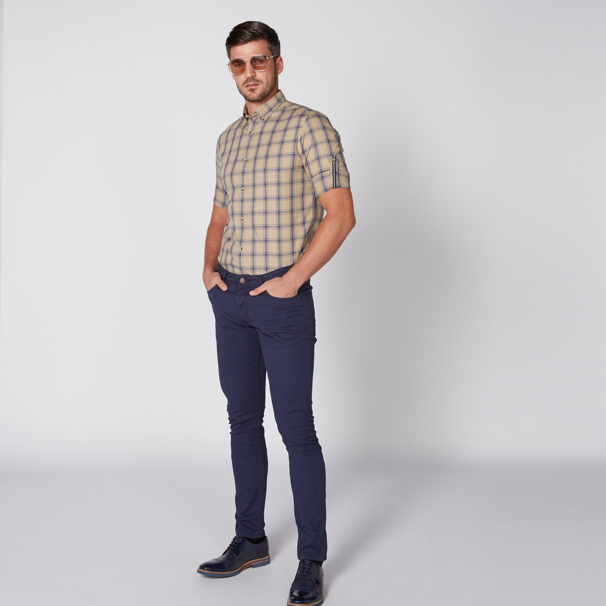 Chequered Shirt with Long Sleeves and Complete Placket-men-clothing-shirts-image-4