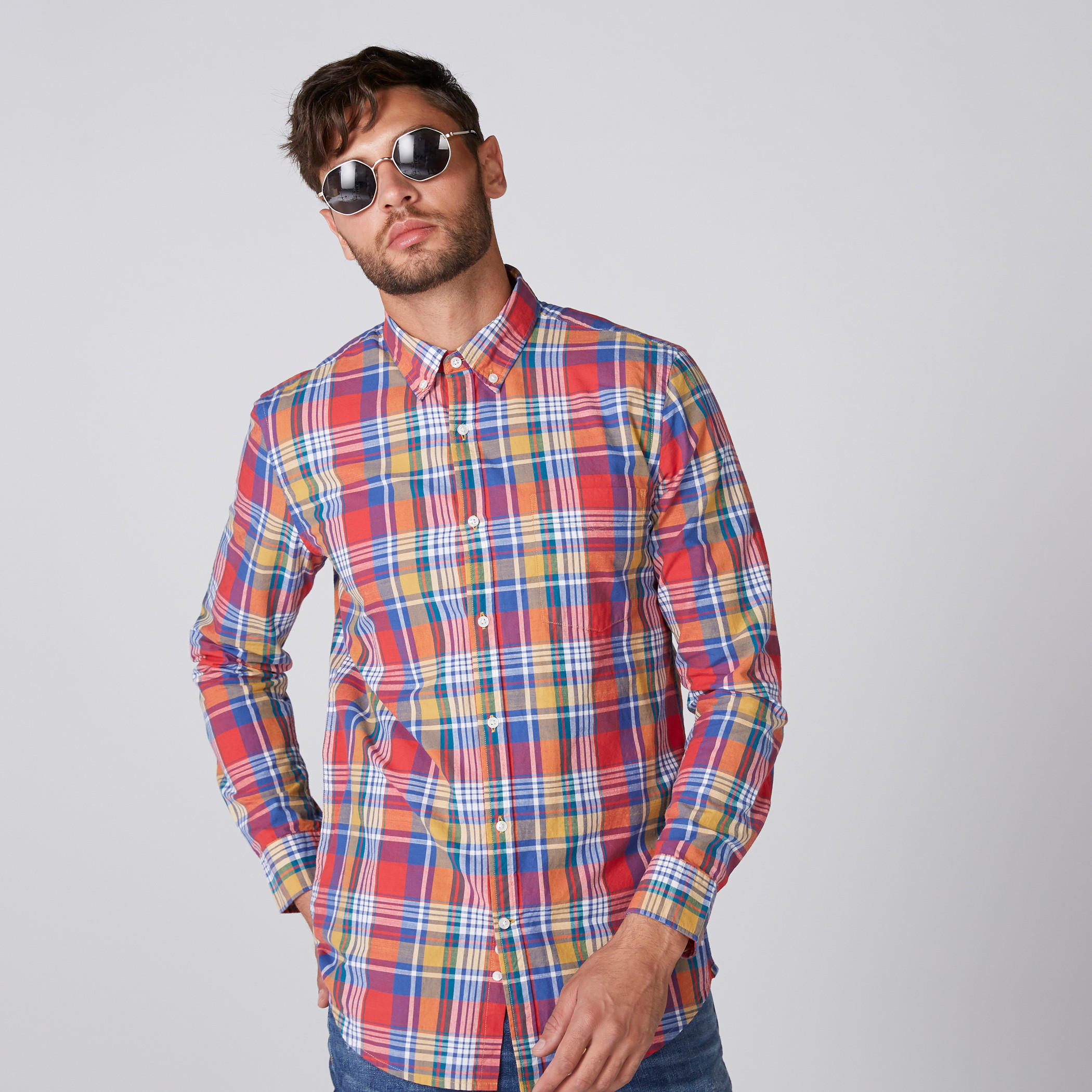 قميص كاروهات بأكمام طويلة وأزرار-men-clothing-shirts-image-3