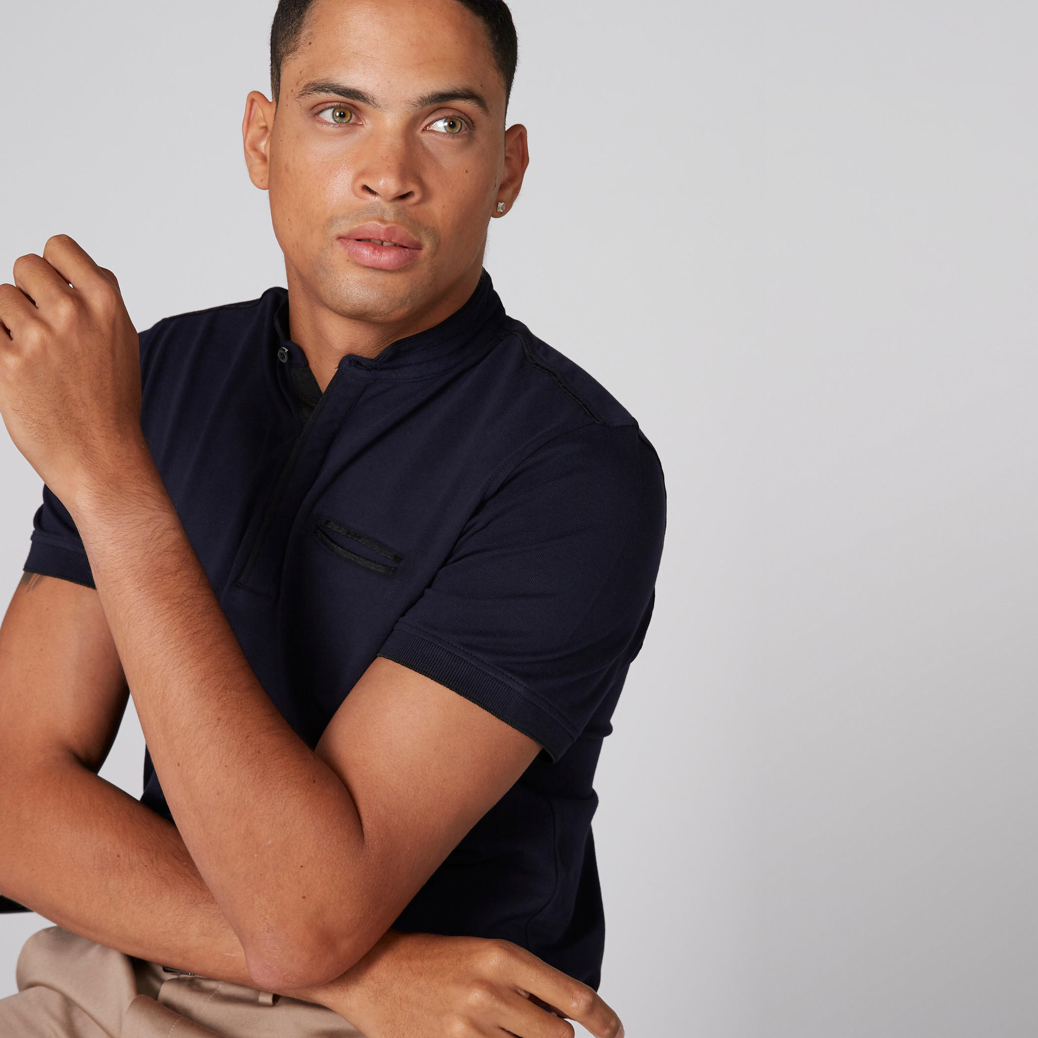 Mandarin Collar T-Shirt with Short Sleeves-men-clothing-tshirtsandpolos-tshirts-image-3