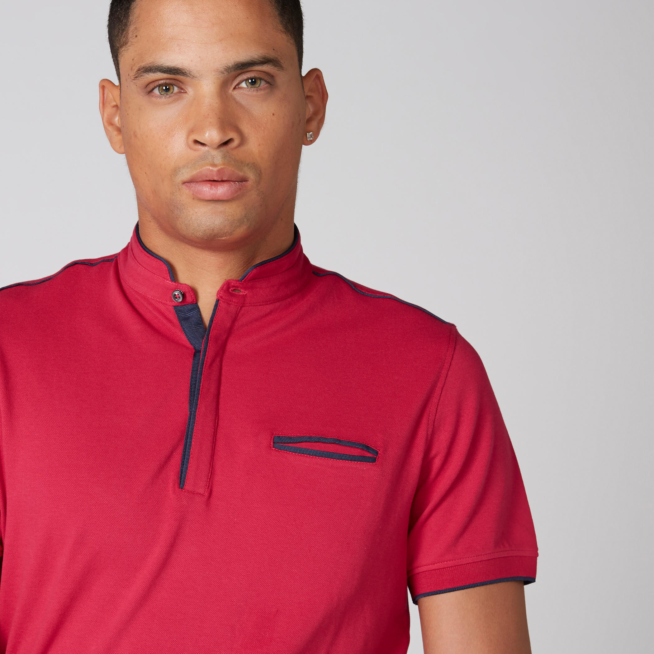 تيشيرت بياقة ماندارين وأكمام قصيرة-men-clothing-tshirtsandpolos-polos-image-4
