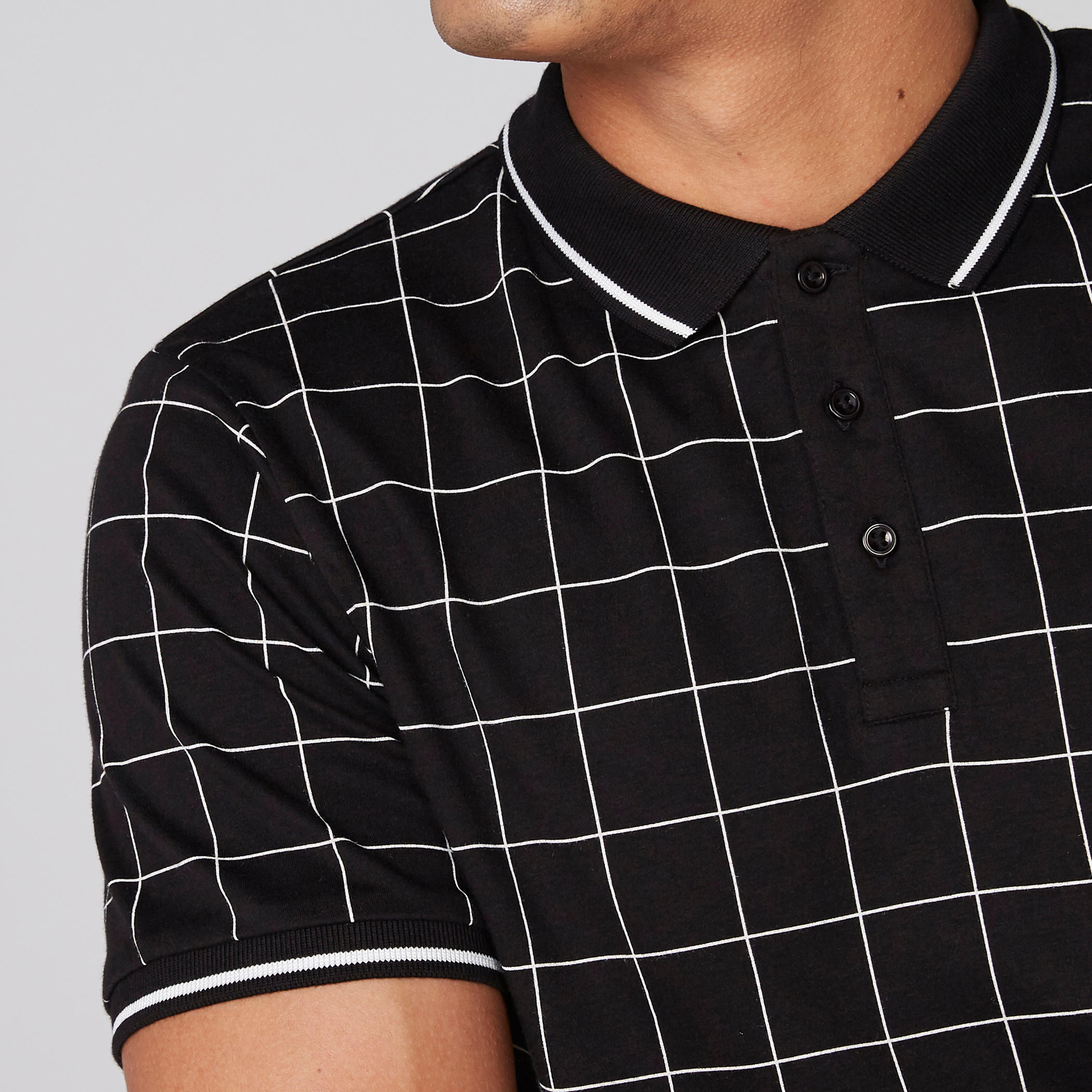تيشيرت كاروهات بياقة بولو وأكمام قصيرة-men-clothing-tshirtsandpolos-polos-image-4