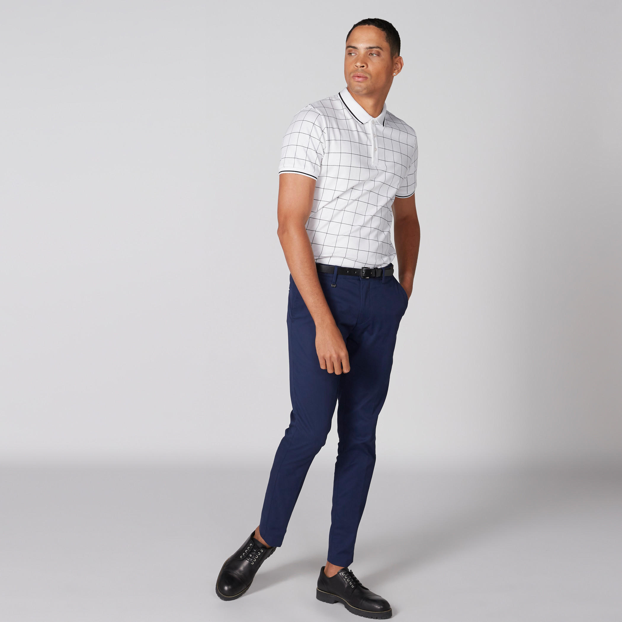 تيشيرت كاروهات بياقة بولو وأكمام قصيرة-men-clothing-tshirtsandpolos-polos-image-3