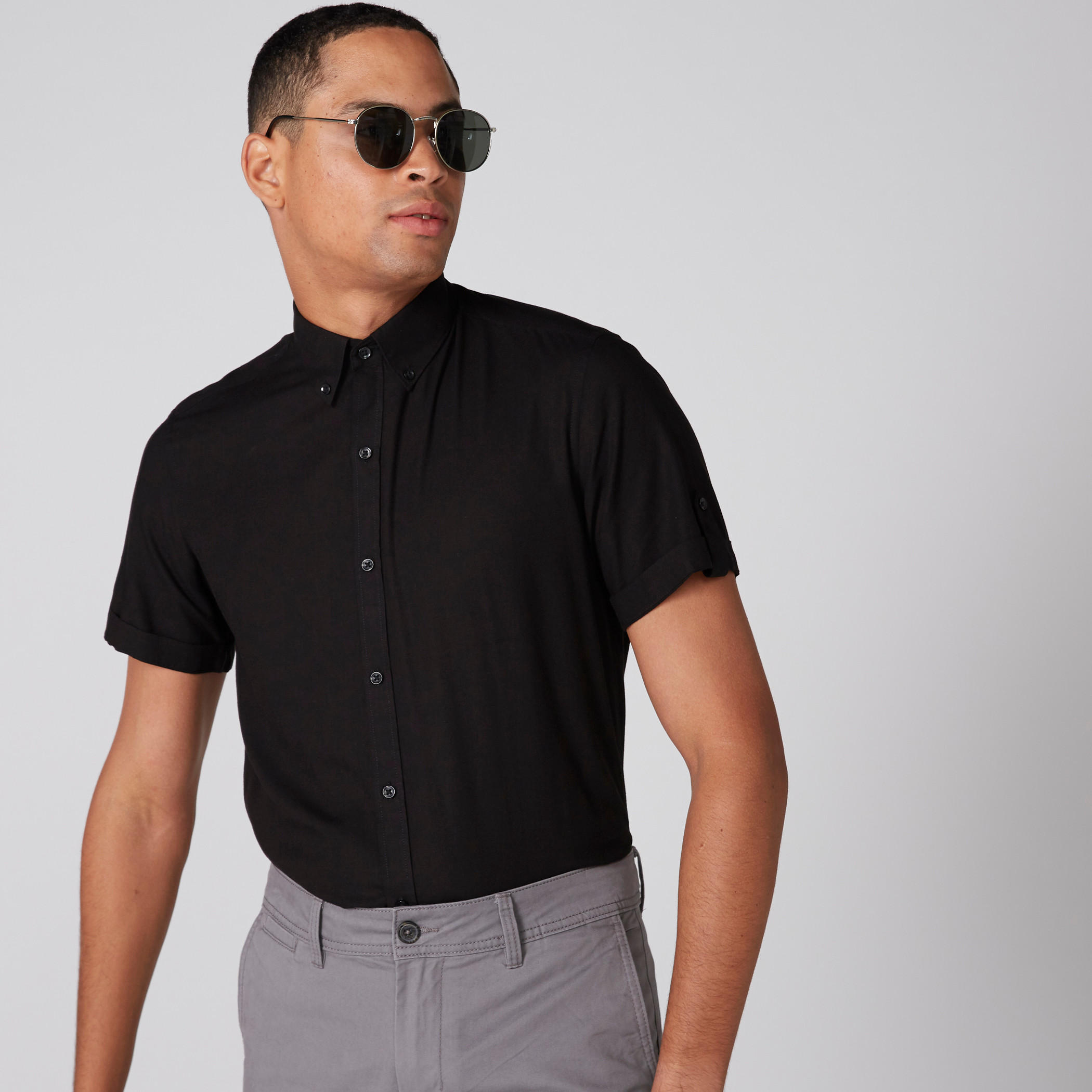 Short Sleeves Shirt with Complete Placket-men-clothing-shirts-image-1