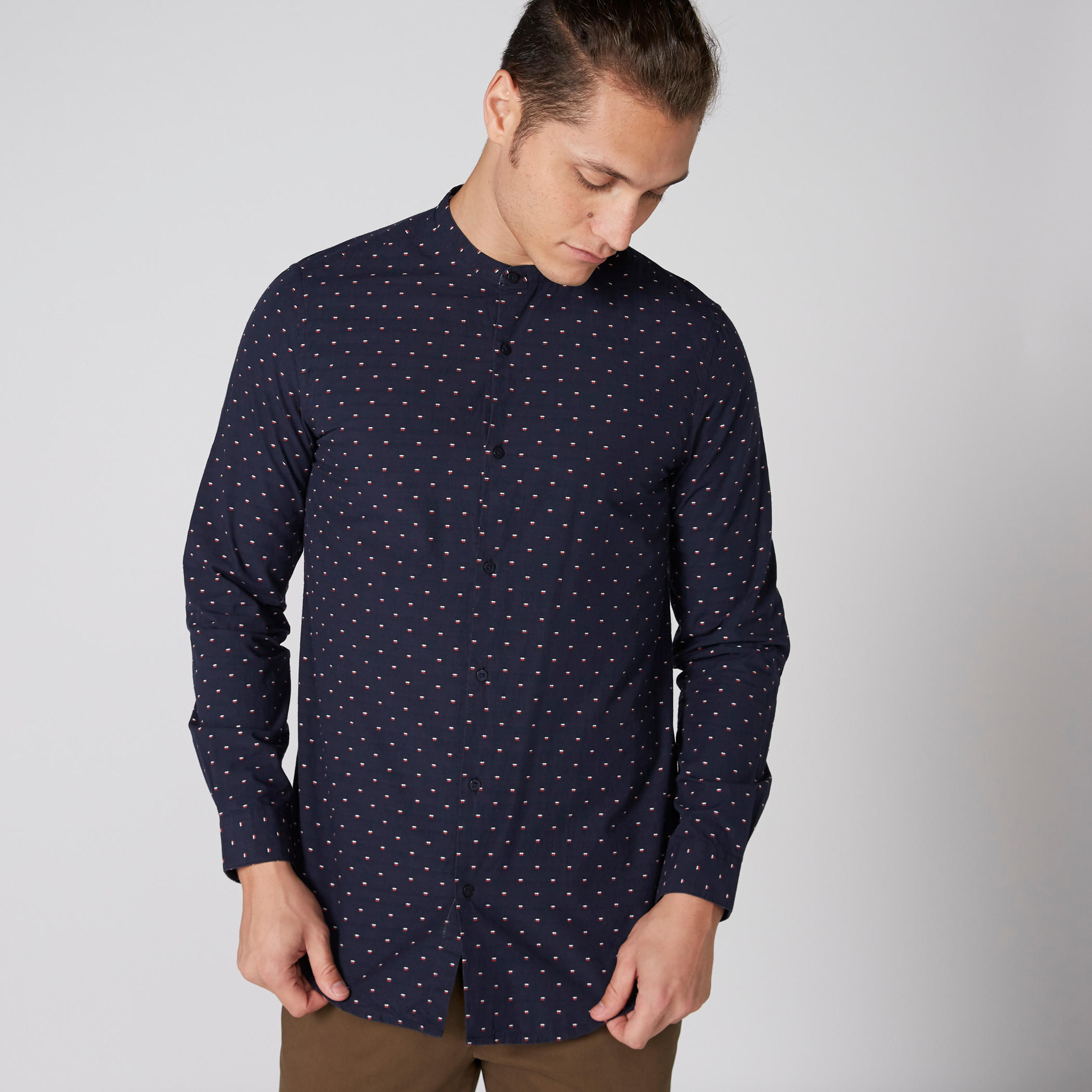 قميص بياقة ماندارين وأكمام طويلة وطبعات-men-clothing-shirts-image-1