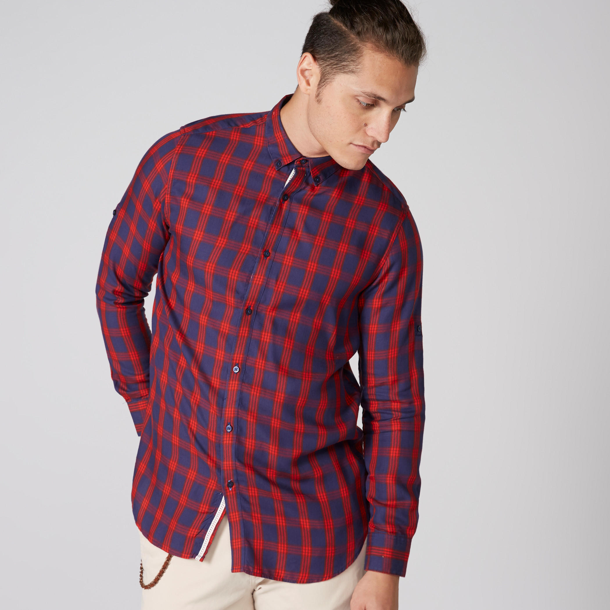 قميص كاروهات بأكمام طويلة وأزرار-men-clothing-shirts-image-1