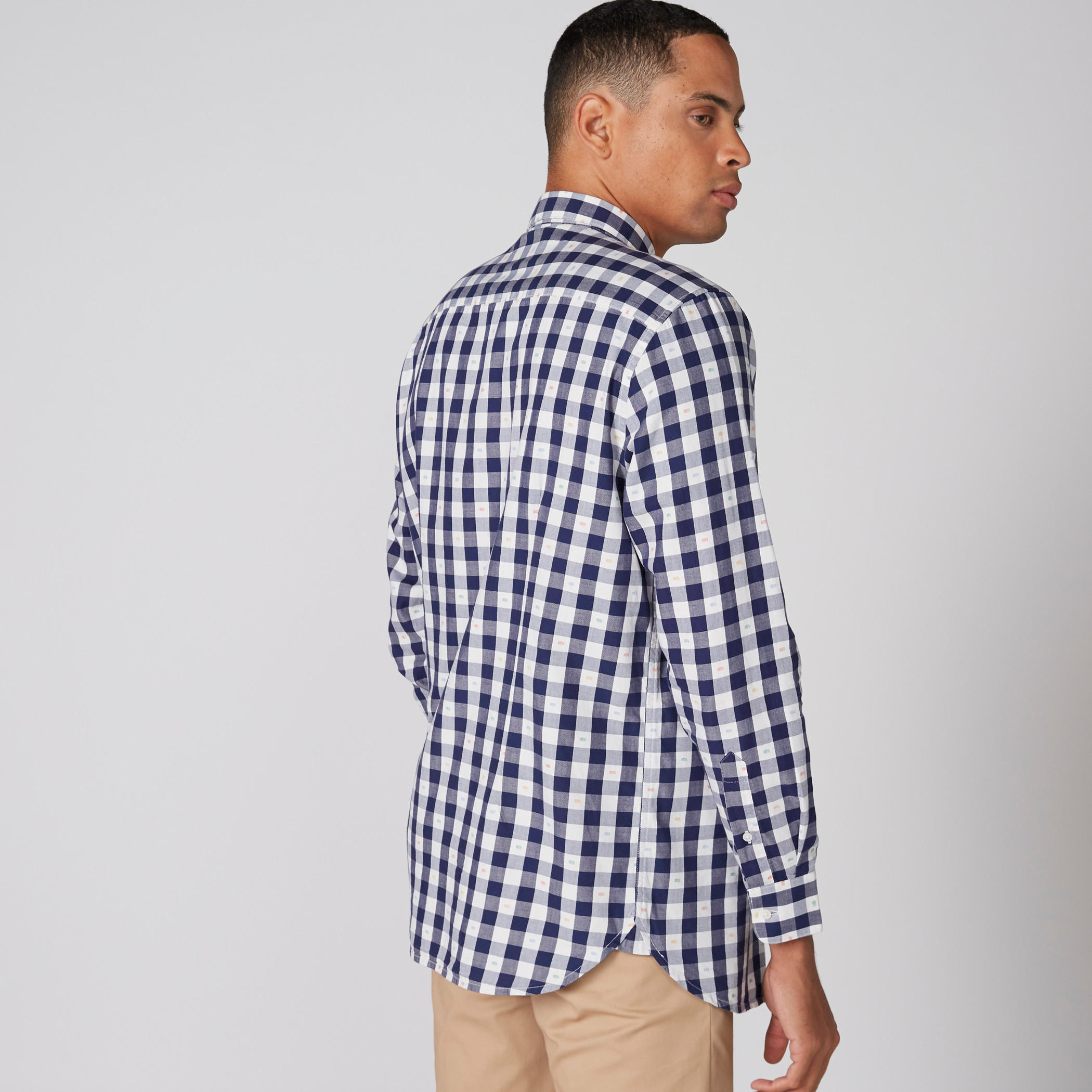 Chequered Shirt with Long Sleeves and Complete Placket-men-clothing-shirts-image-2