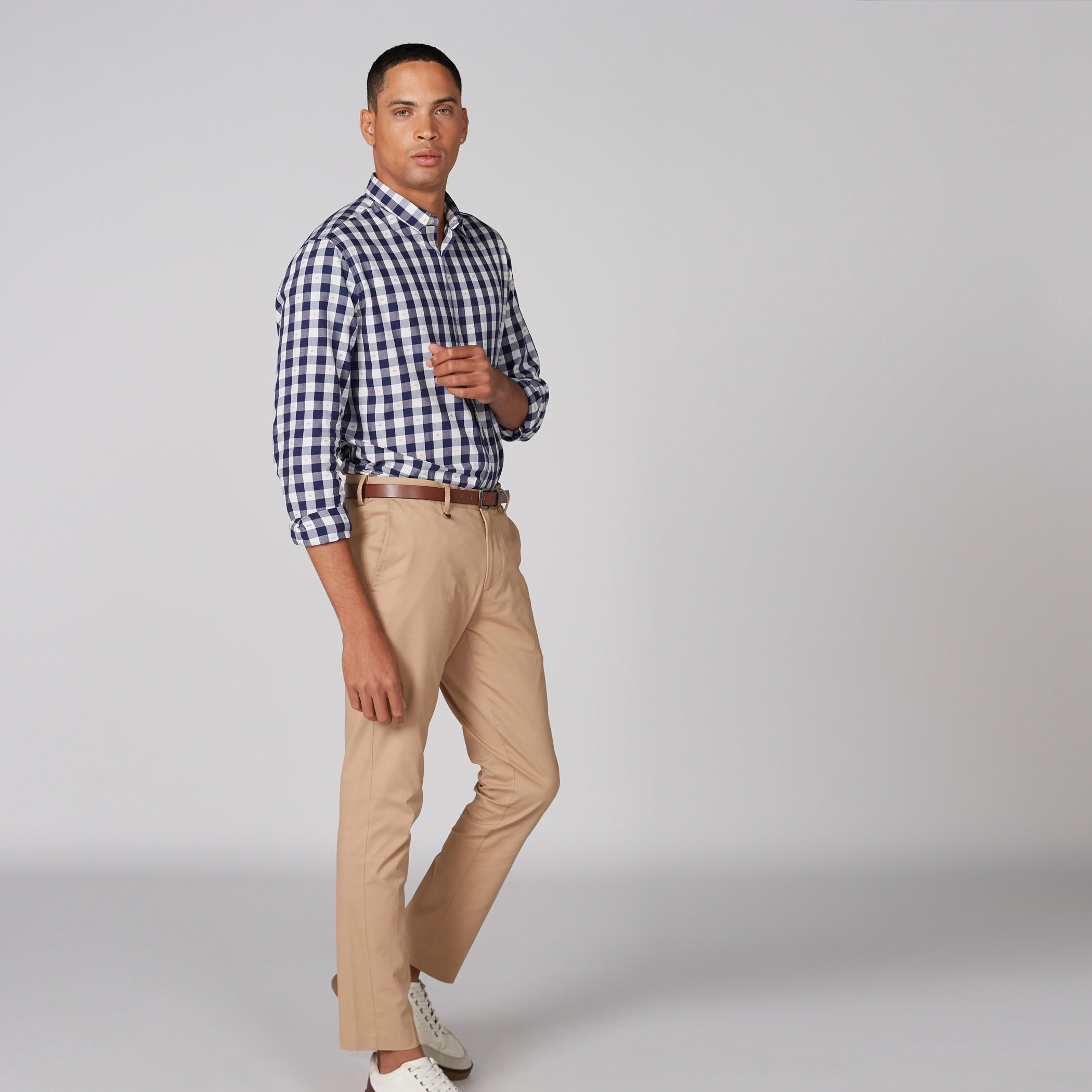 Chequered Shirt with Long Sleeves and Complete Placket-men-clothing-shirts-image-3