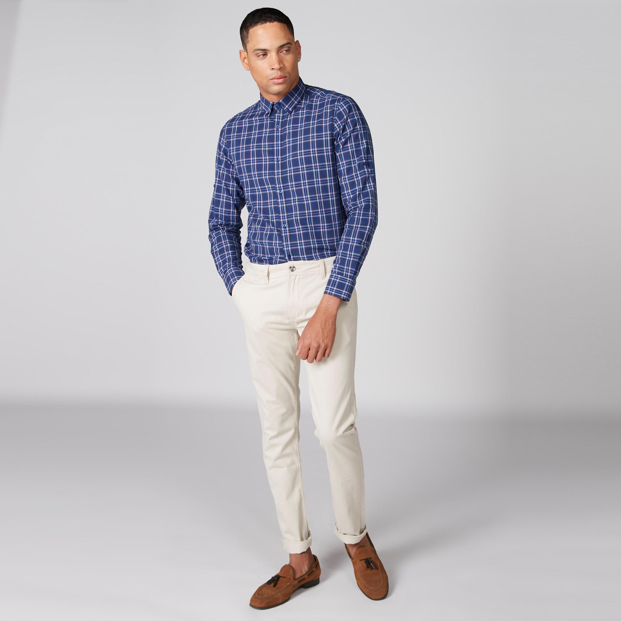 قميص كاروهات بأكمام طويلة وأزرار-men-clothing-shirts-image-4