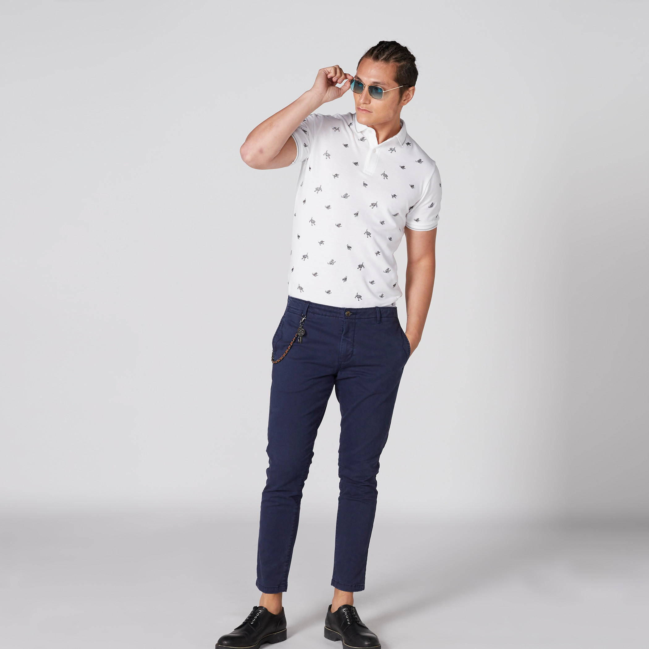تيشيرت مطرّز بياقة بولو وأكمام قصيرة-men-clothing-tshirtsandpolos-polos-image-1