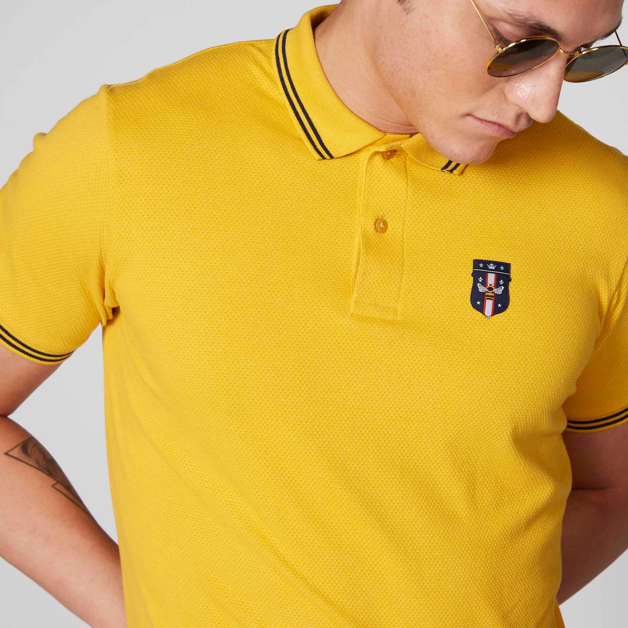 تيشيرت بارز الملمس بياقة بولو وأكمام قصيرة-men-clothing-tshirtsandpolos-polos-image-4
