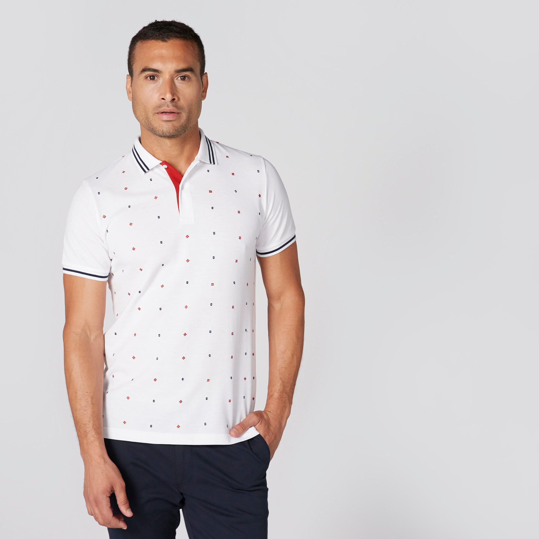 تيشيرت مطرز بياقة بولو وأكمام قصيرة-men-clothing-tshirtsandpolos-polos-image-1