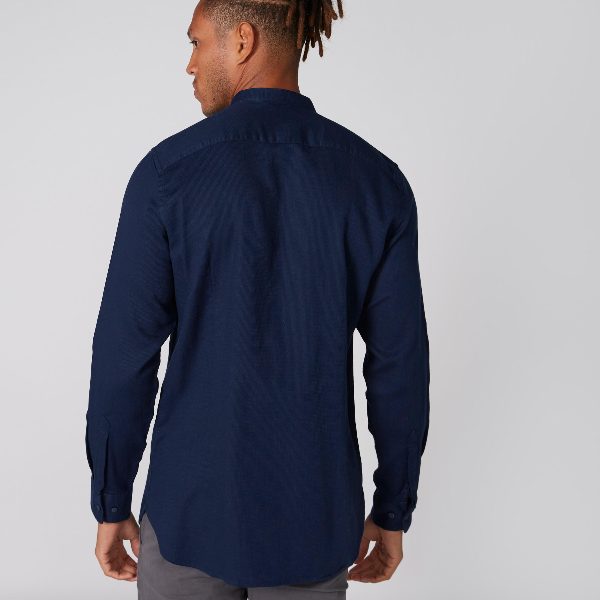 قميص بأكمام طويلة وأزرار وياقة ماندارين-men-clothing-shirts-image-2