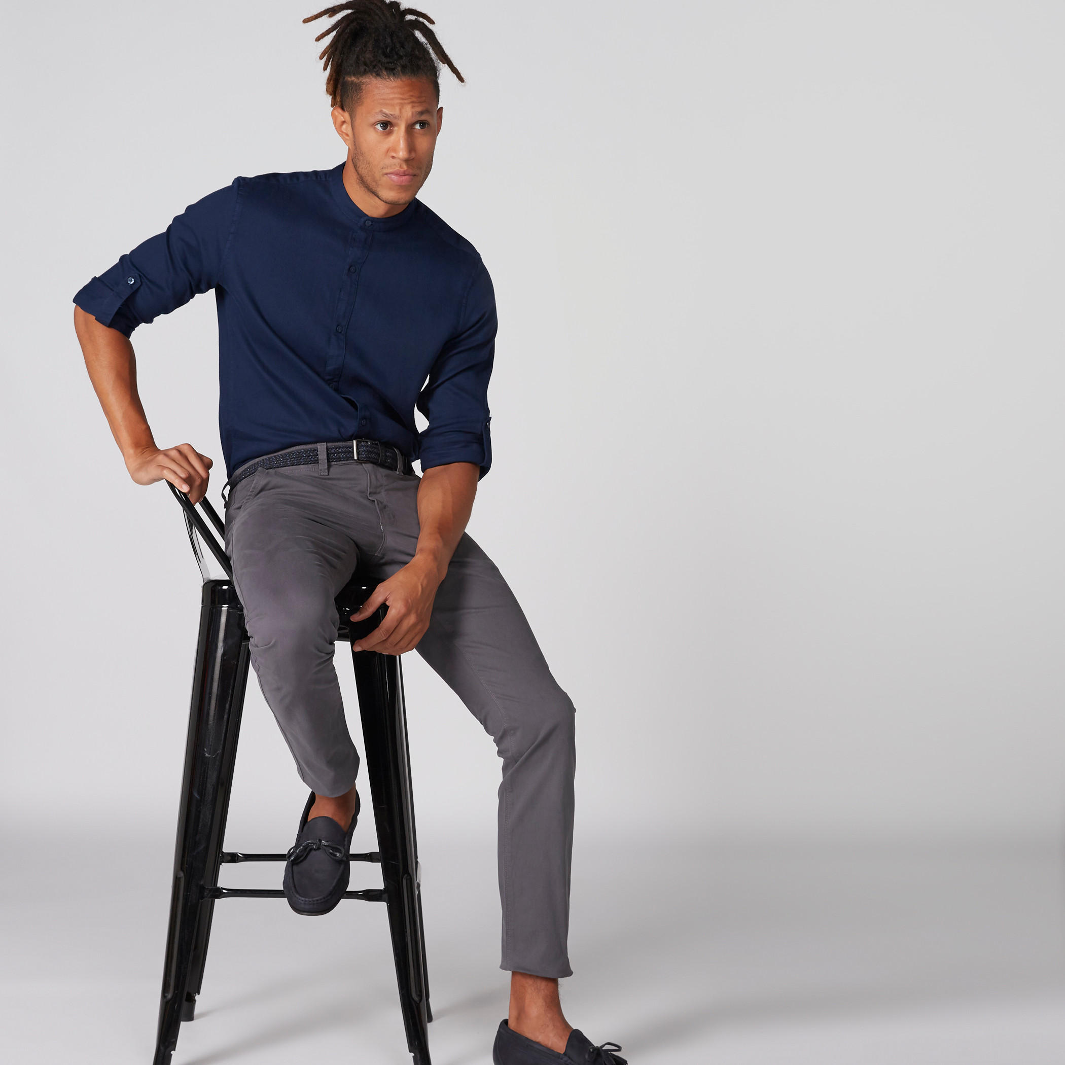 قميص بأكمام طويلة وأزرار وياقة ماندارين-men-clothing-shirts-image-3