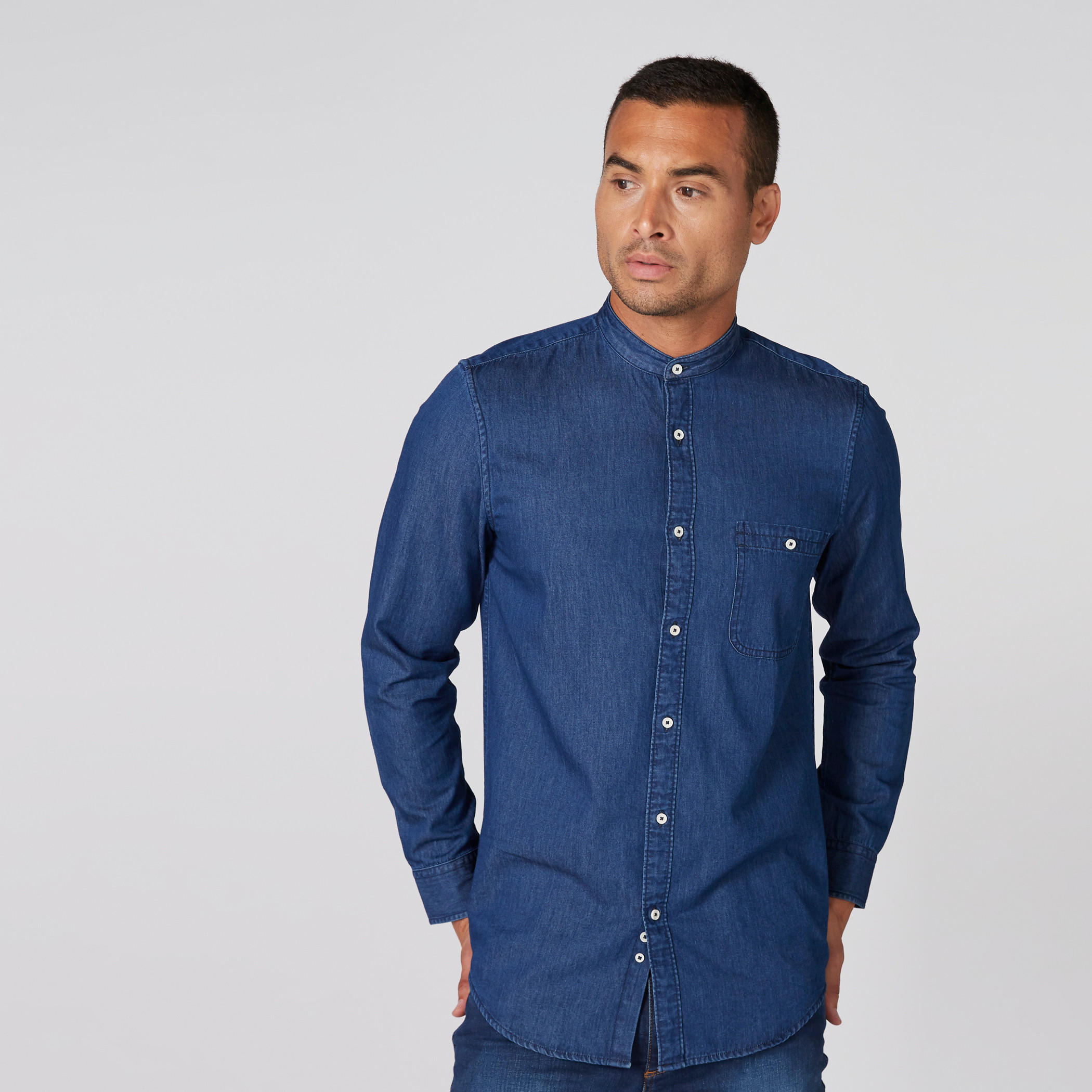 قميص بأكمام طويلة وياقة ماندارين وأزرار-men-clothing-shirts-image-1