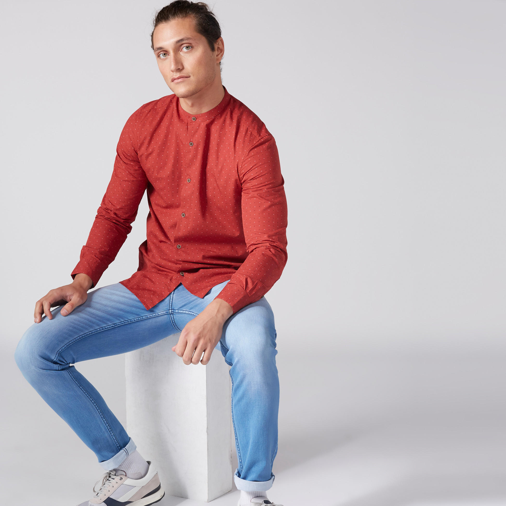 Printed Shirt with Long Sleeves and Complete Placket-men-clothing-shirts-image-4