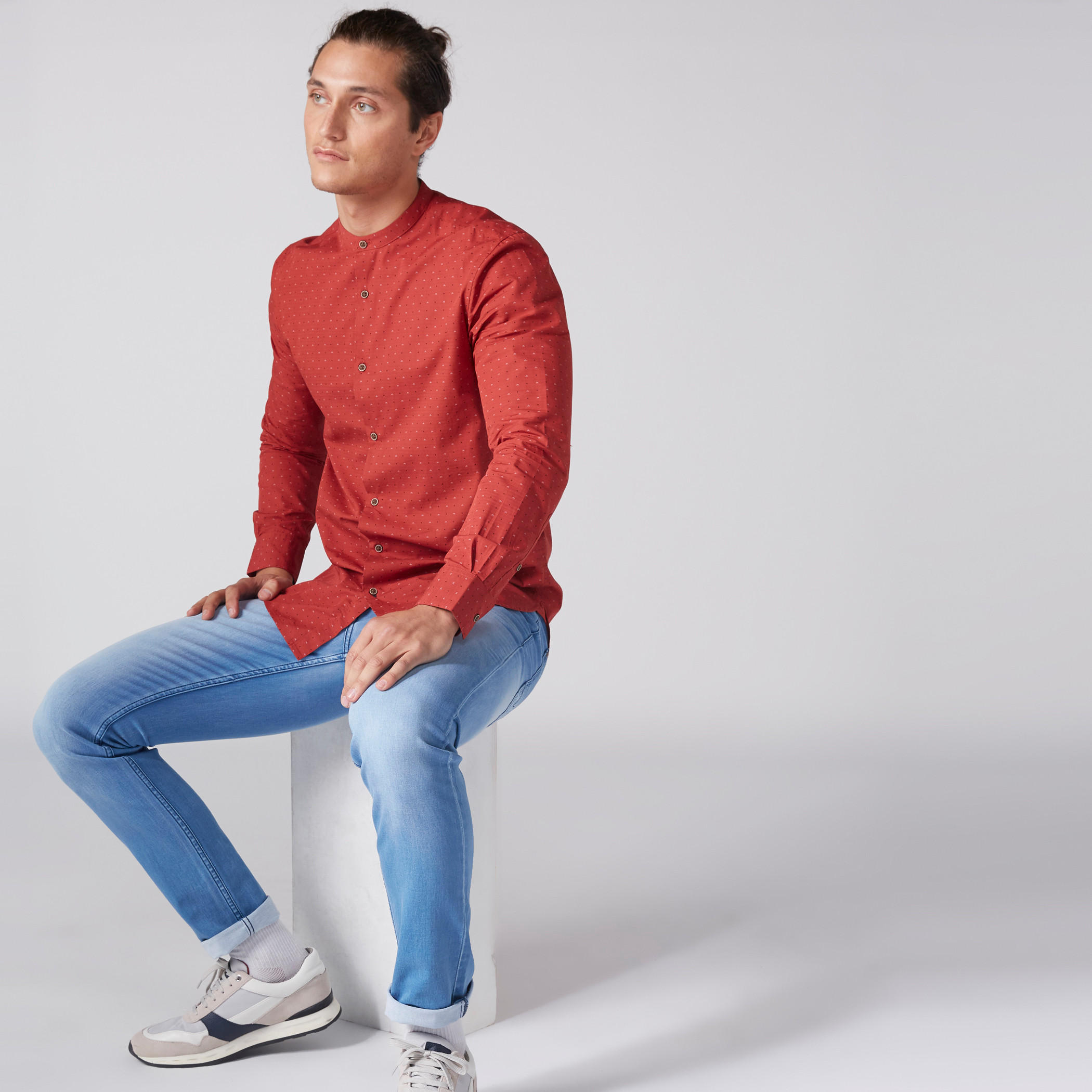 Printed Shirt with Long Sleeves and Complete Placket-men-clothing-shirts-image-5