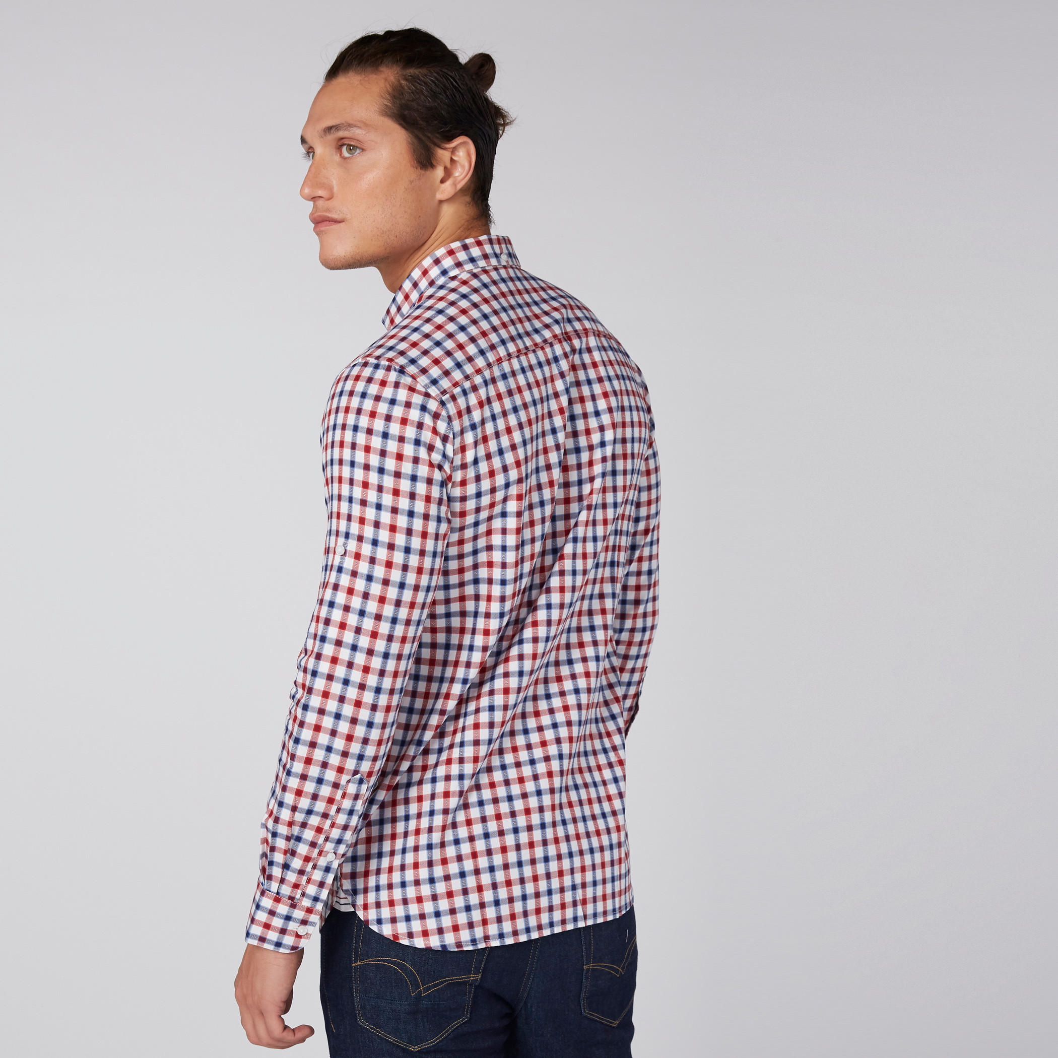 Chequered Shirt with Long Sleeves and Complete Placket-men-clothing-shirts-image-3