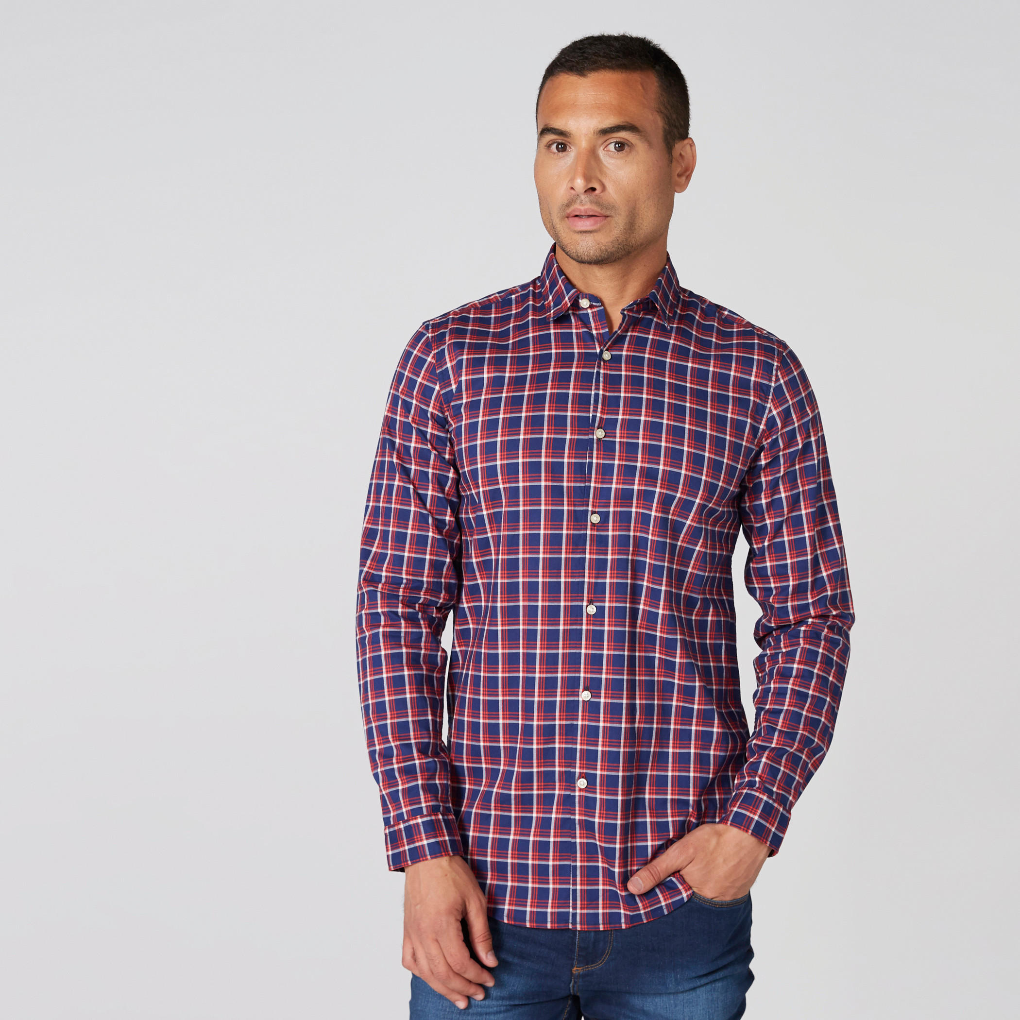 قميص كاروهات بأكمام طويلة وأزرار-men-clothing-shirts-image-2