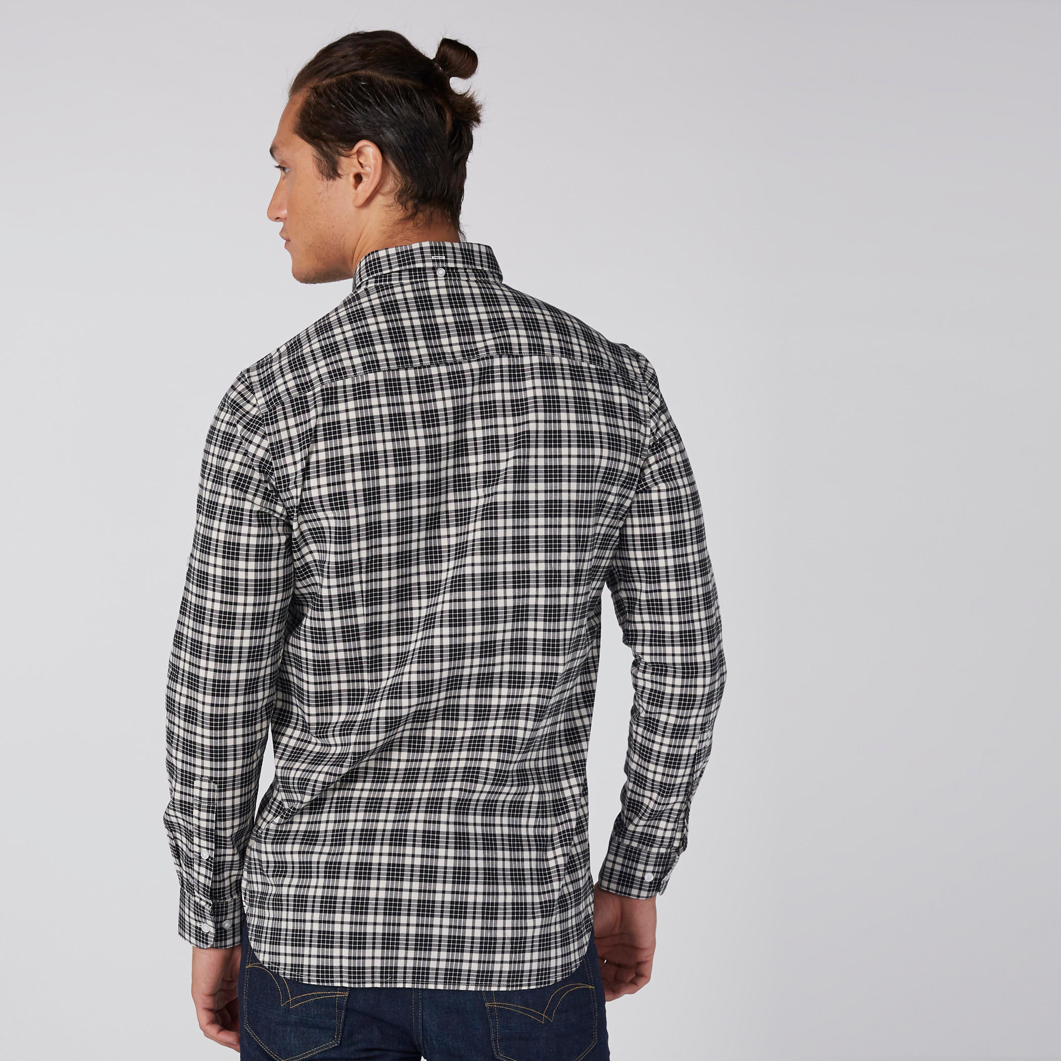 قميص كاروهات أكمام طويلة وأزرار-men-clothing-shirts-image-3