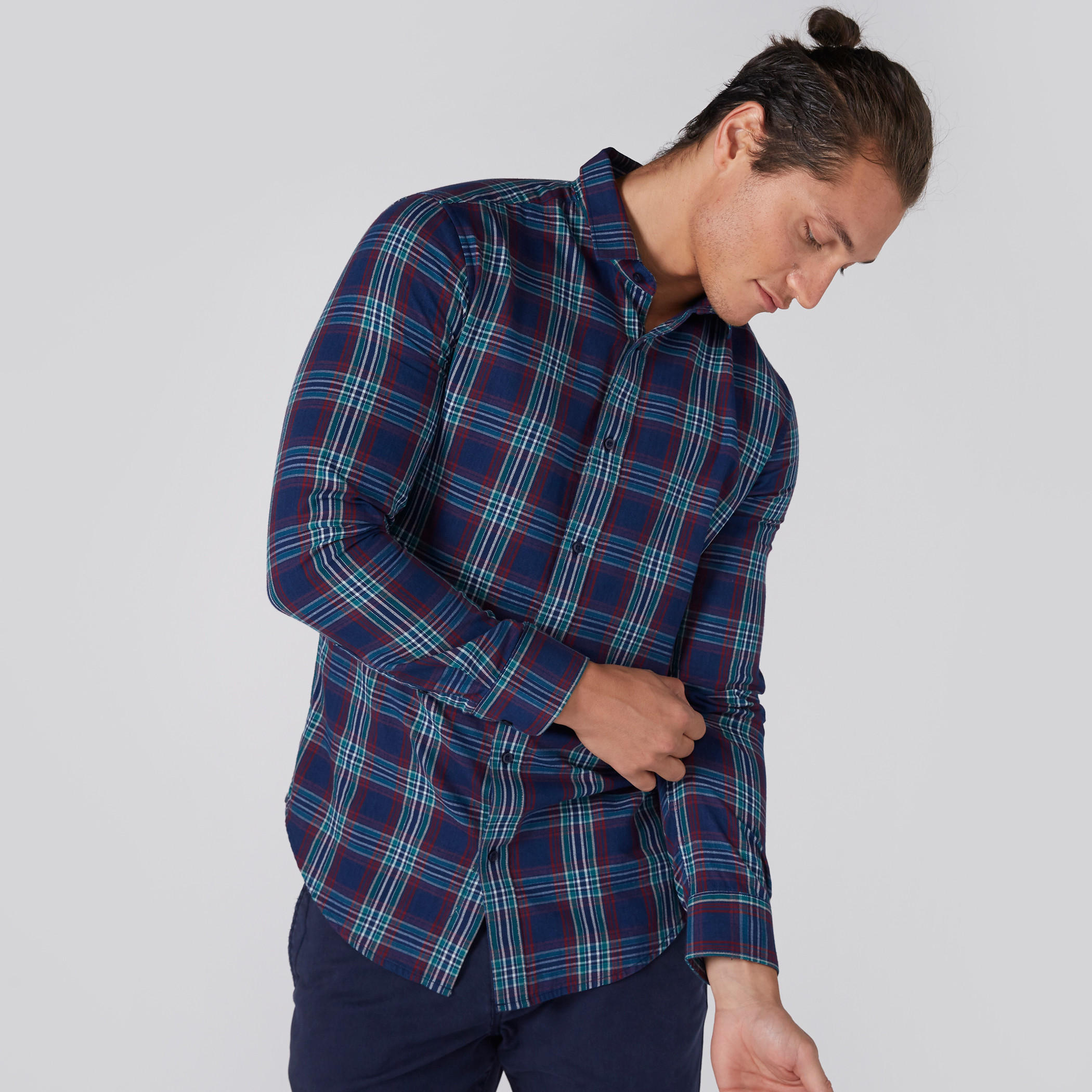Chequered Shirt with Long Sleeves and Complete Placket-men-clothing-shirts-image-1