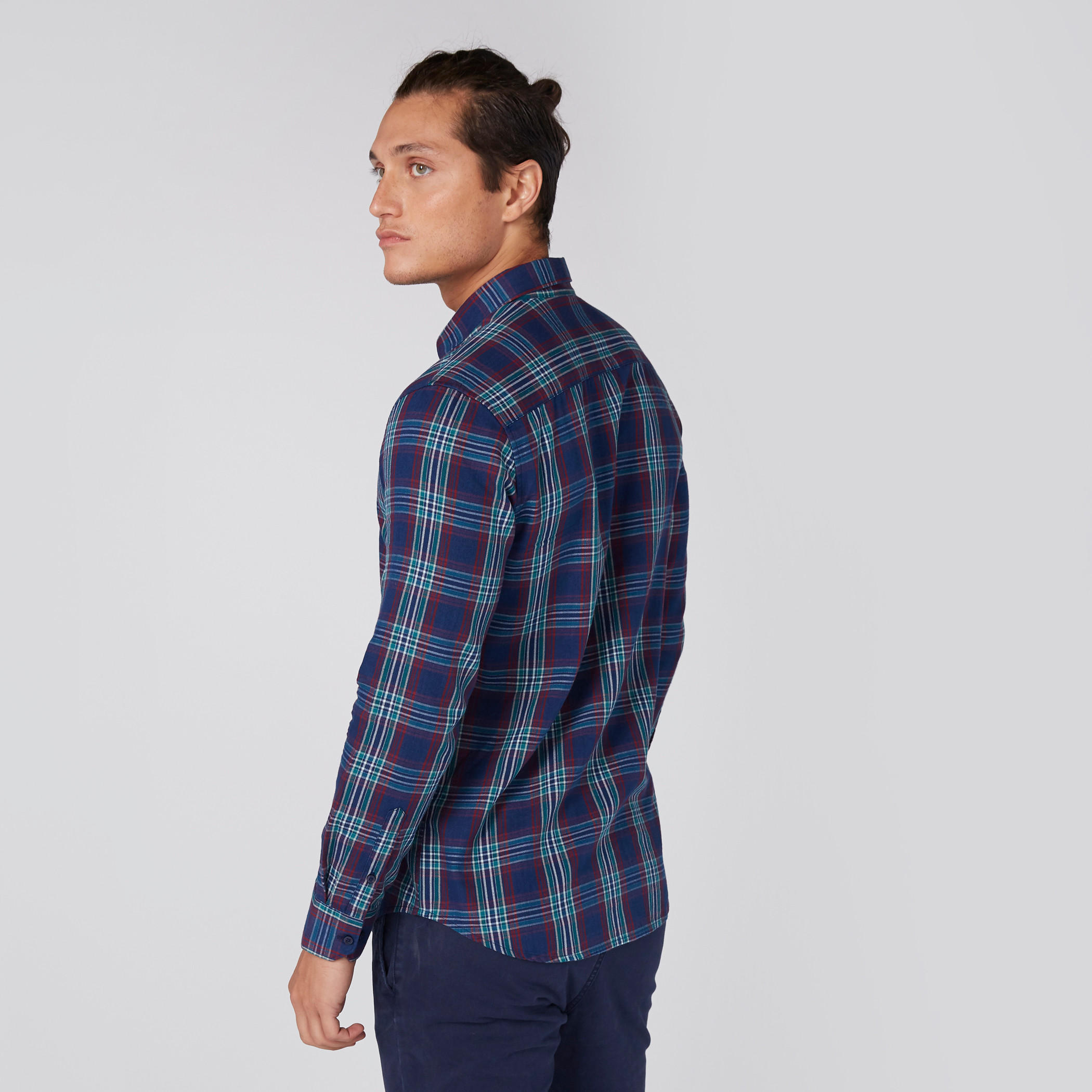 Chequered Shirt with Long Sleeves and Complete Placket-men-clothing-shirts-image-3